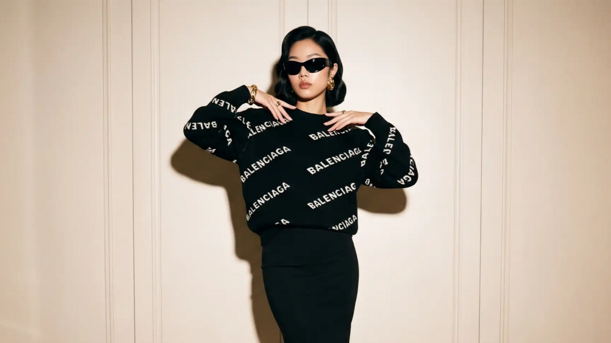 Balenciaga Black All Over Long Sleeve Jumper