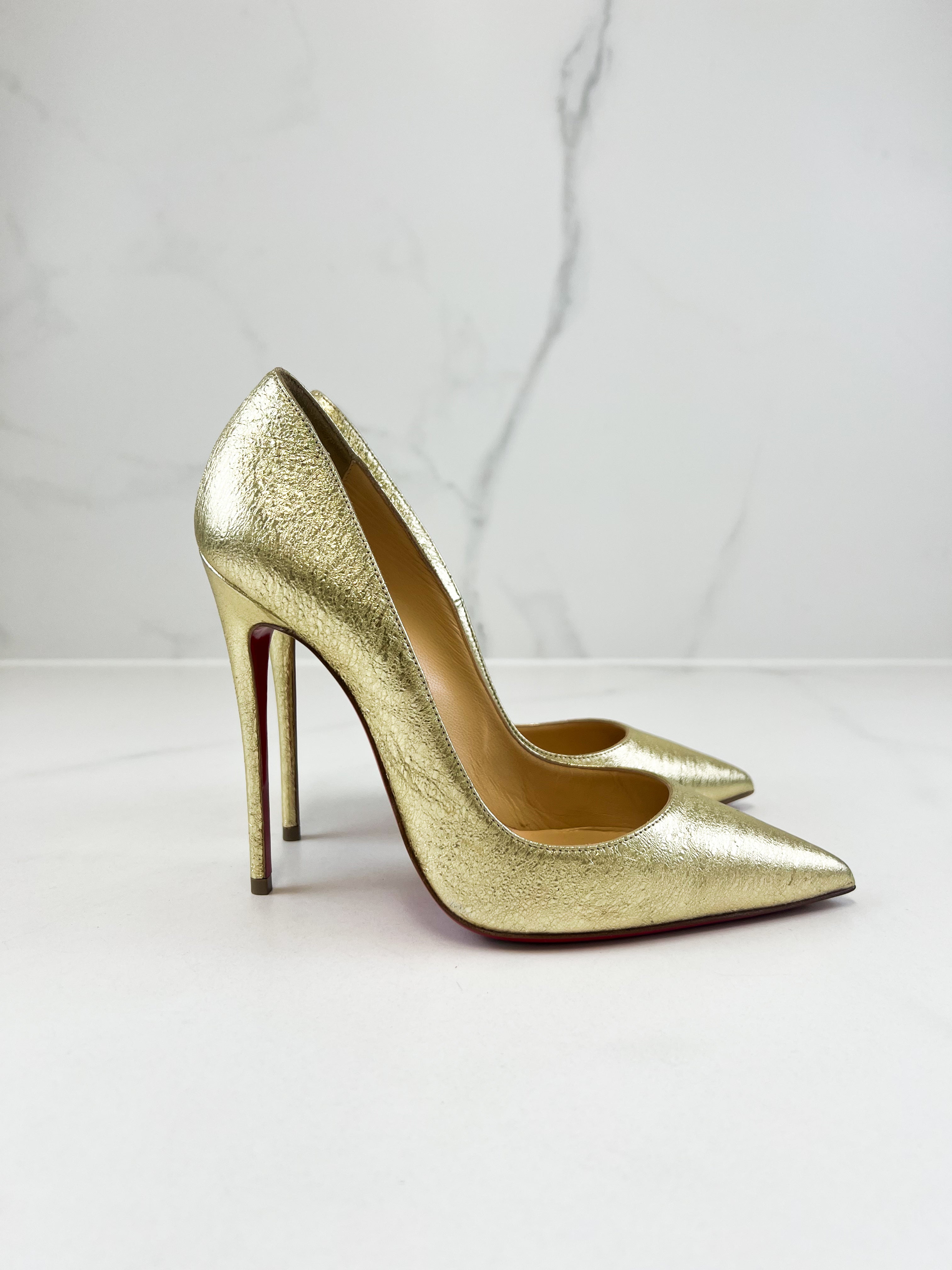 Christian Louboutin Gold So Kate 120 Size 37.5