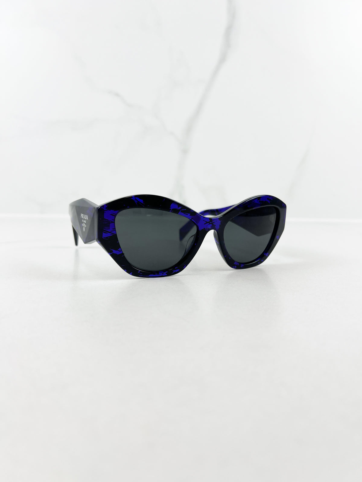 Prada Cat-Eye Black Purple Sunglasses SPR 07Y-F