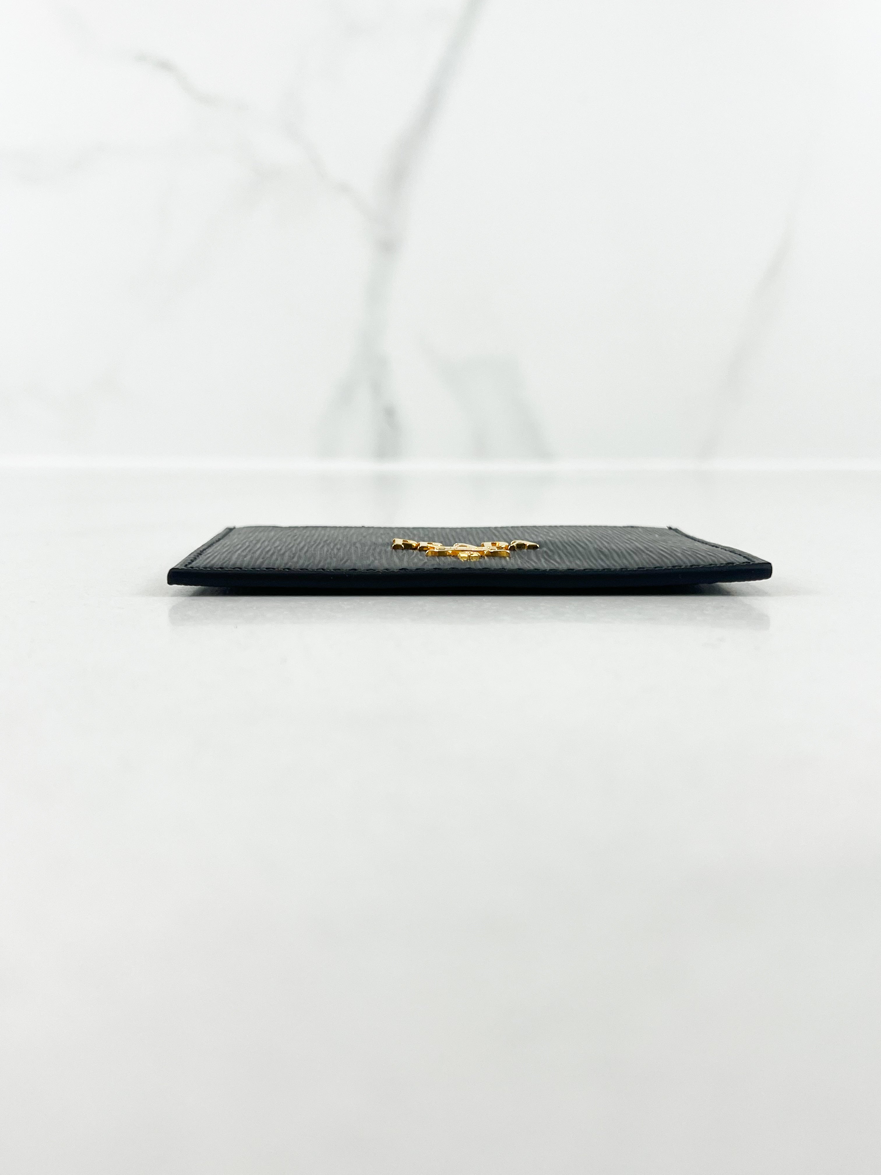 Prada Black Leather Card Wallet
