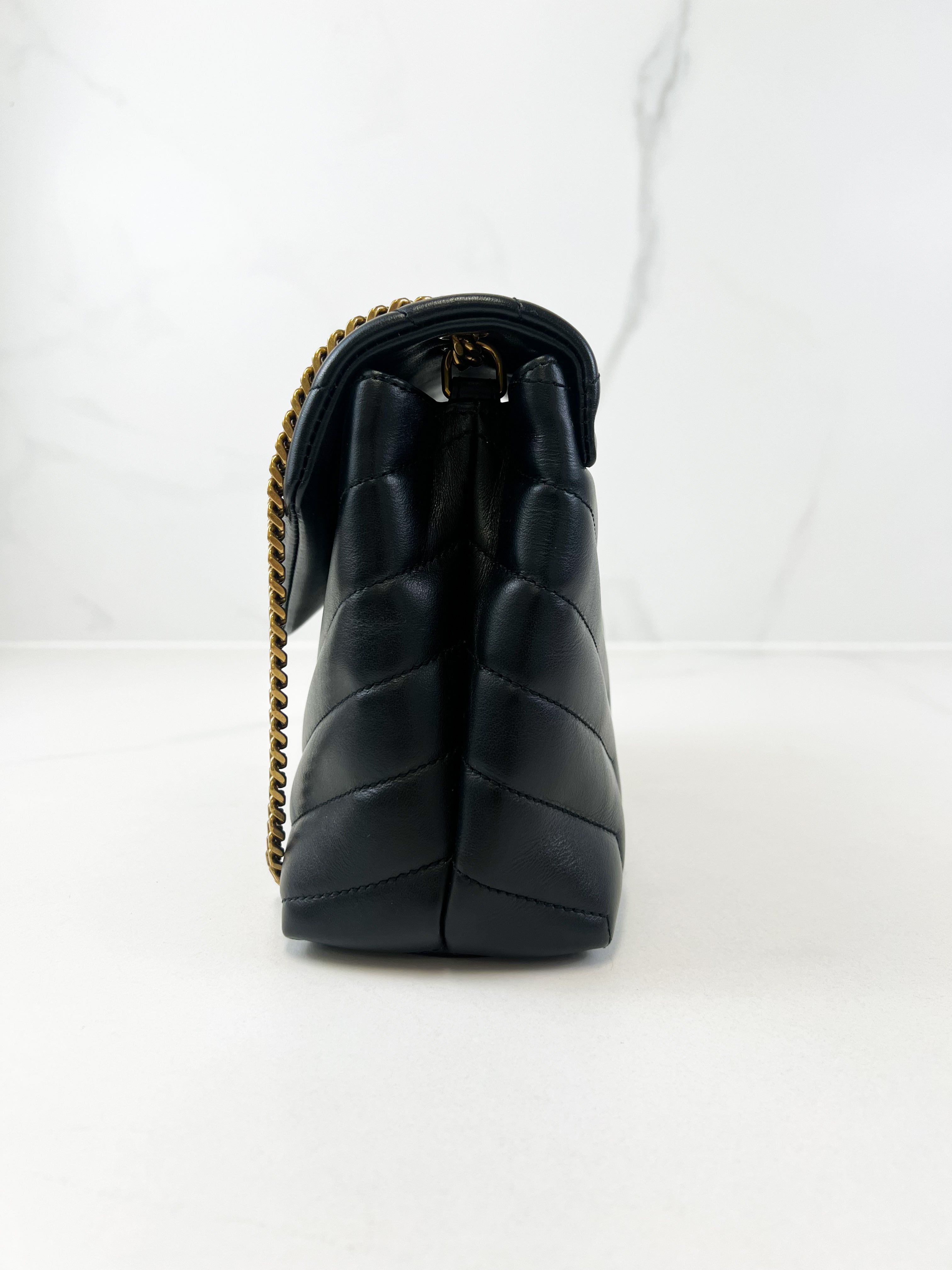 Saint Laurent Black Small Lou with GHW