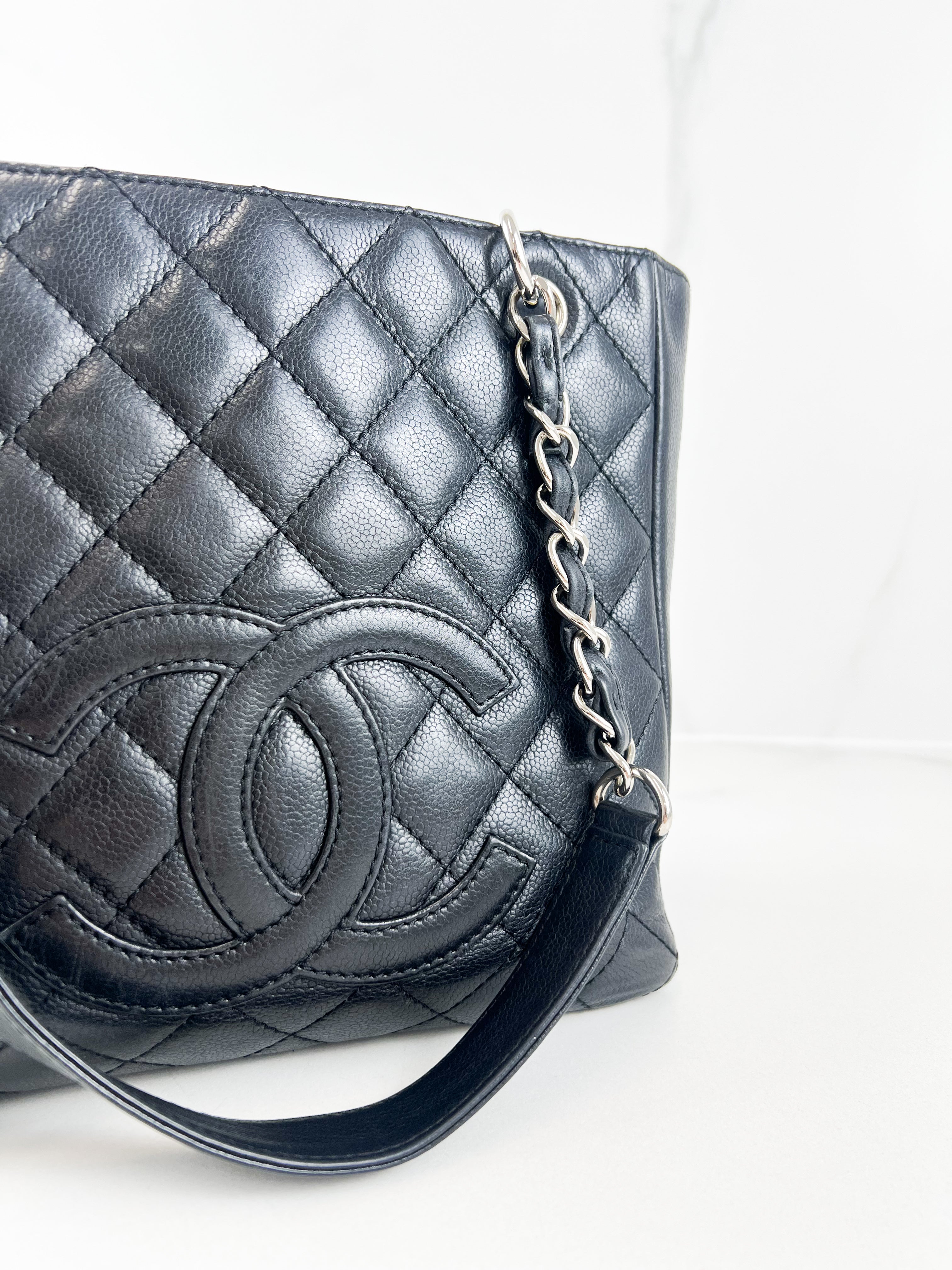 Chanel CC Black Caviar Petite Tote