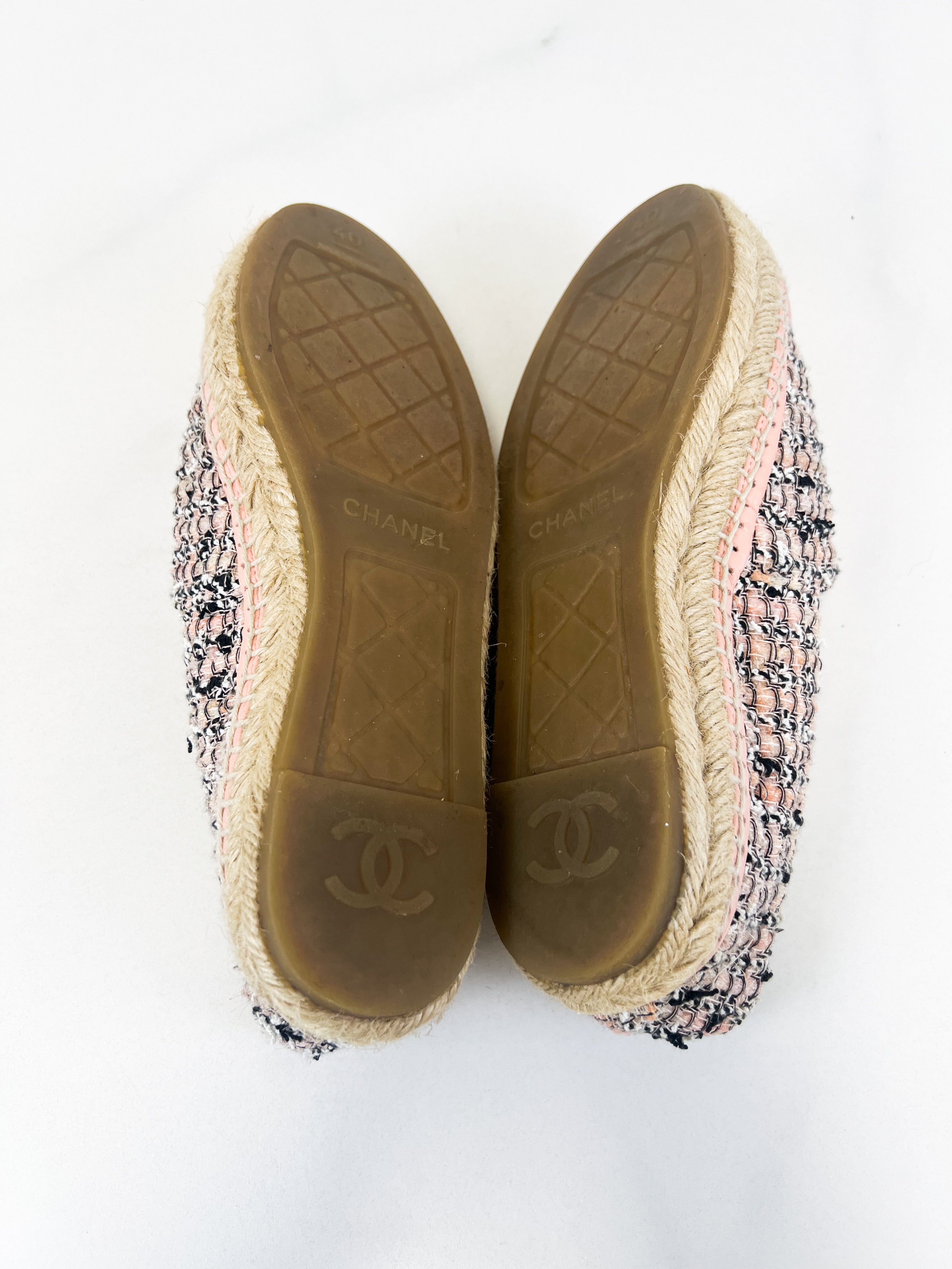 Chanel CC Tweed Espadrille Size 40