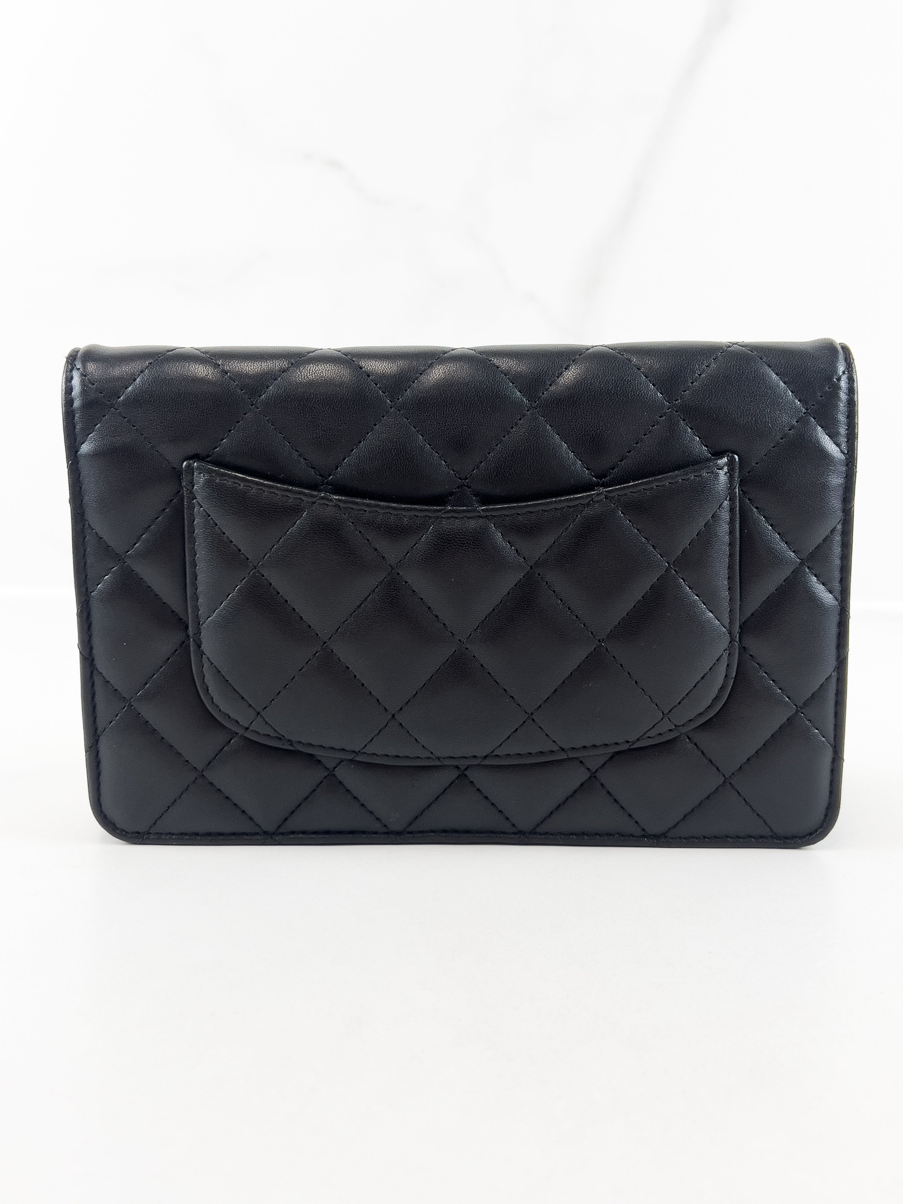 Chanel Lambskin Black CC WOC with SHW