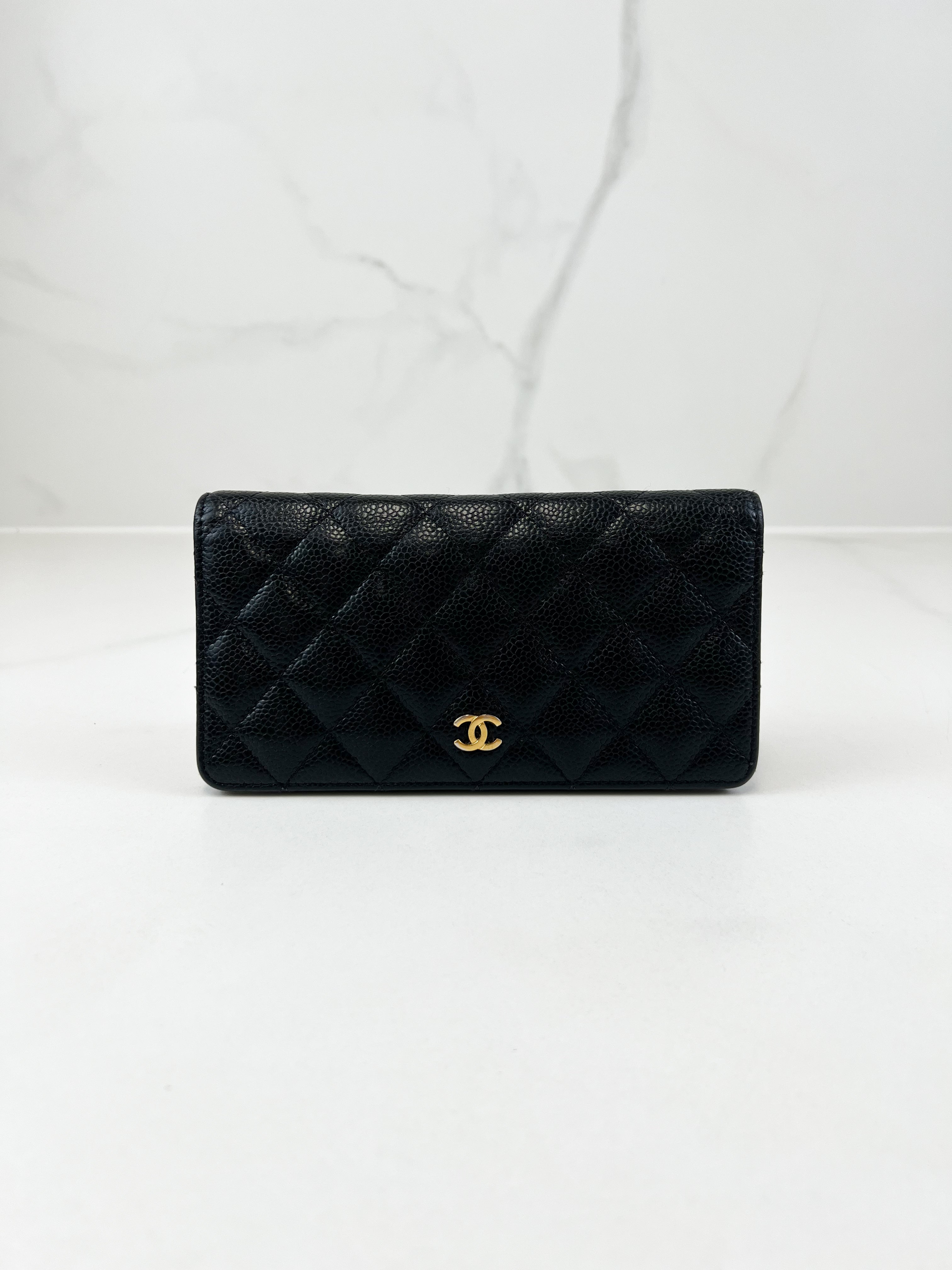 Chanel CC Black Caviar Flap Wallet GHW