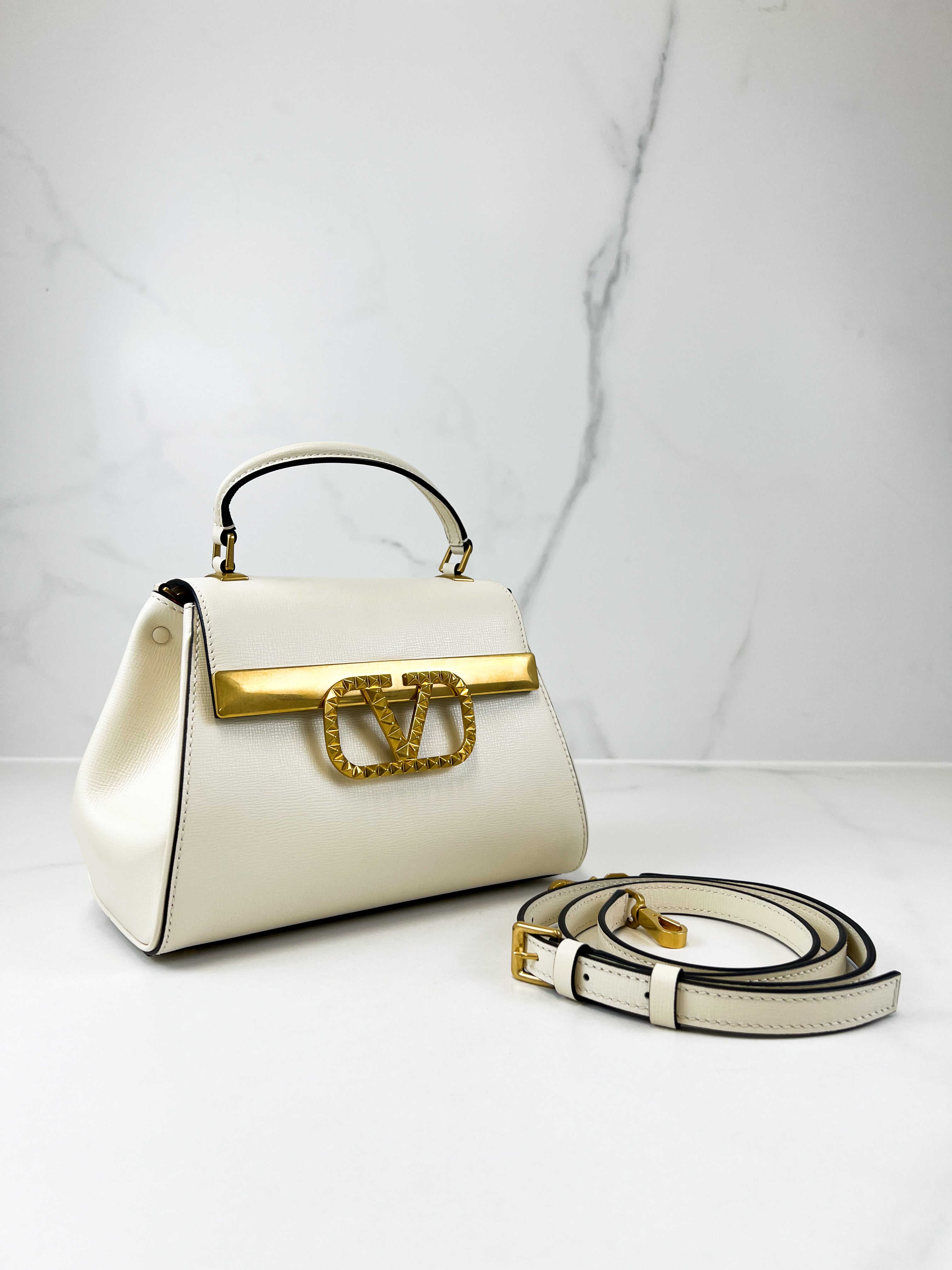 Valentino Alcove Leather Shoulder Bag