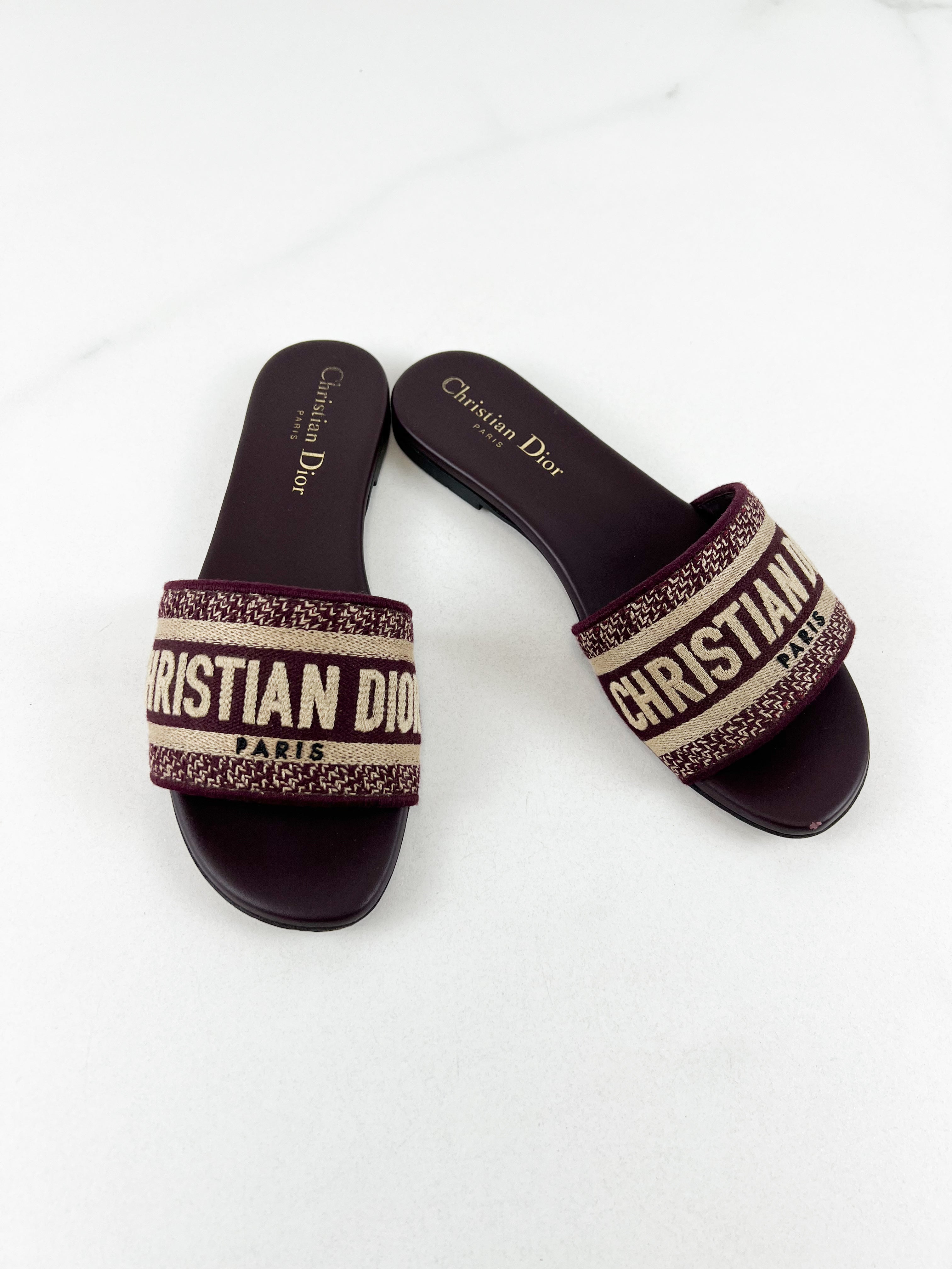 Christian Dior Dway Slides Size 35.5