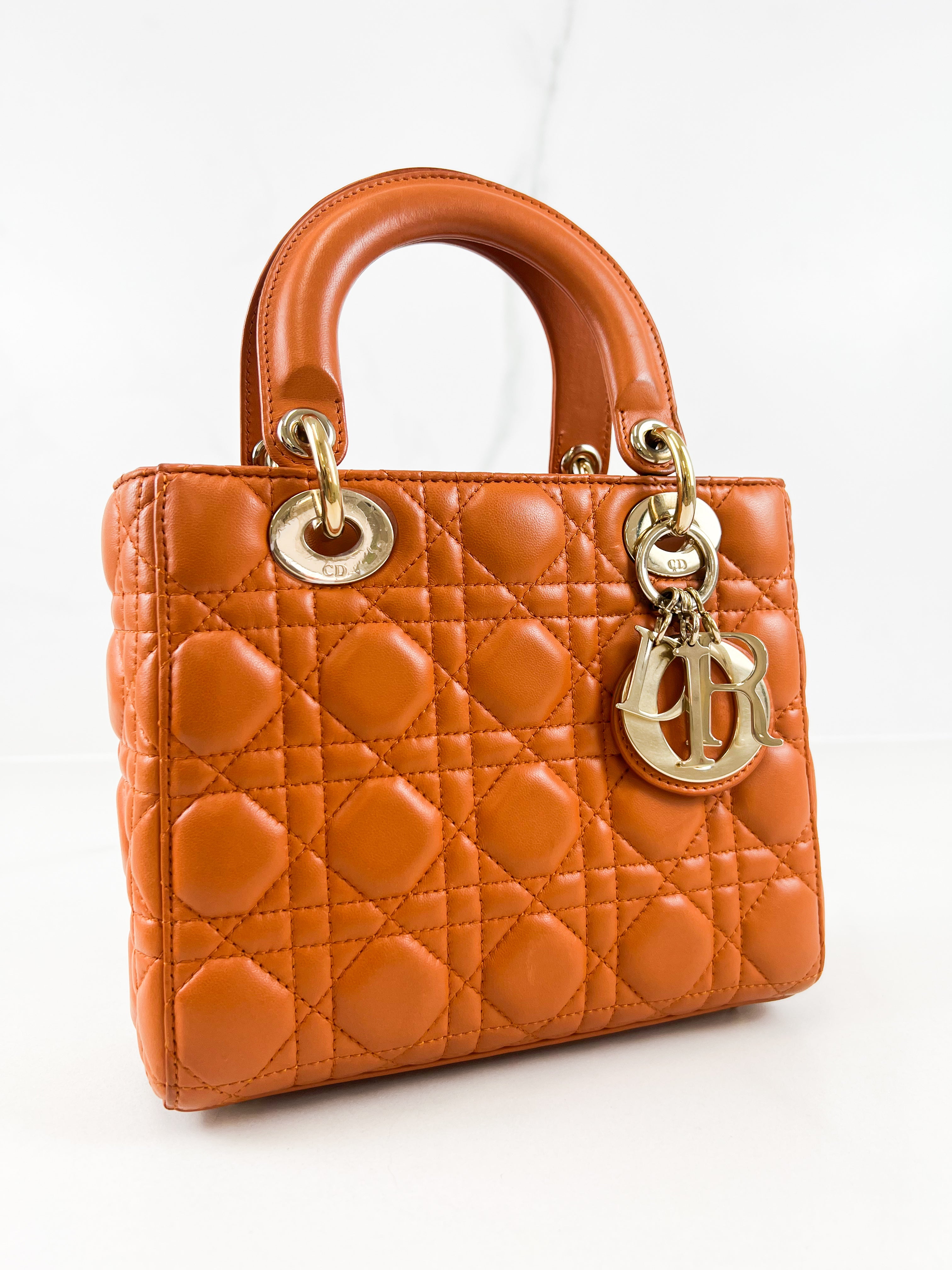 Christian Dior Small Lady Dior In Amber