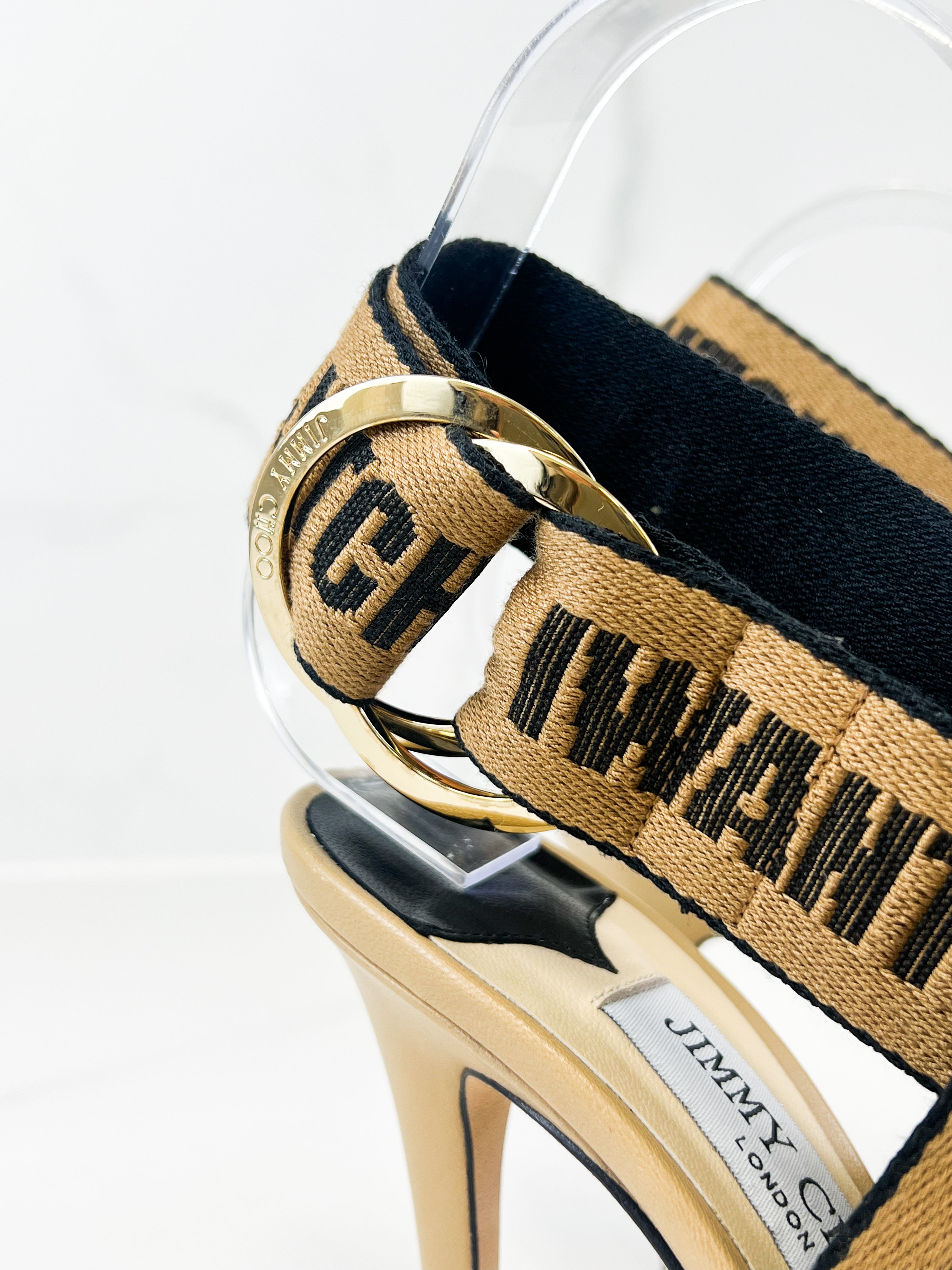 Jimmy Choo Bailey Logo 100 Sandals Size 36