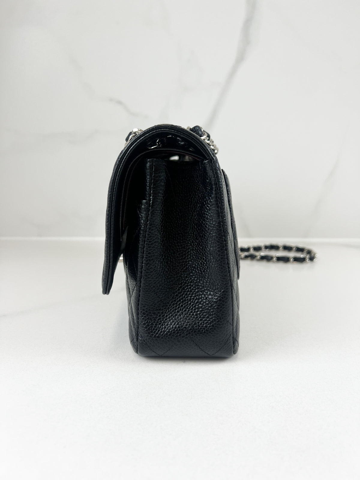 Chanel CC Medium Caviar Black Classic Double Flap Shoulder Bag