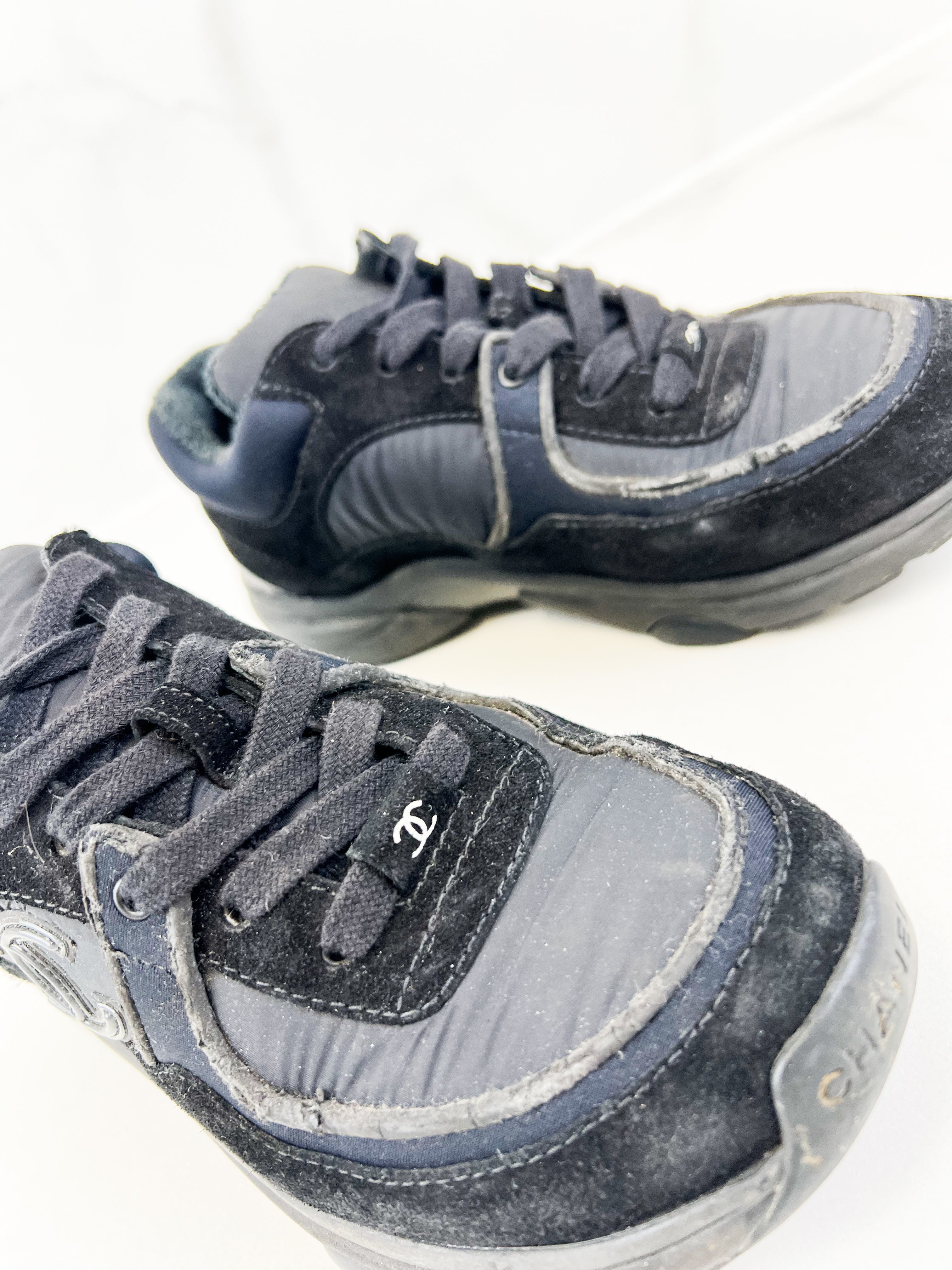 Chanel Black CC Logo Sneaker Size 34