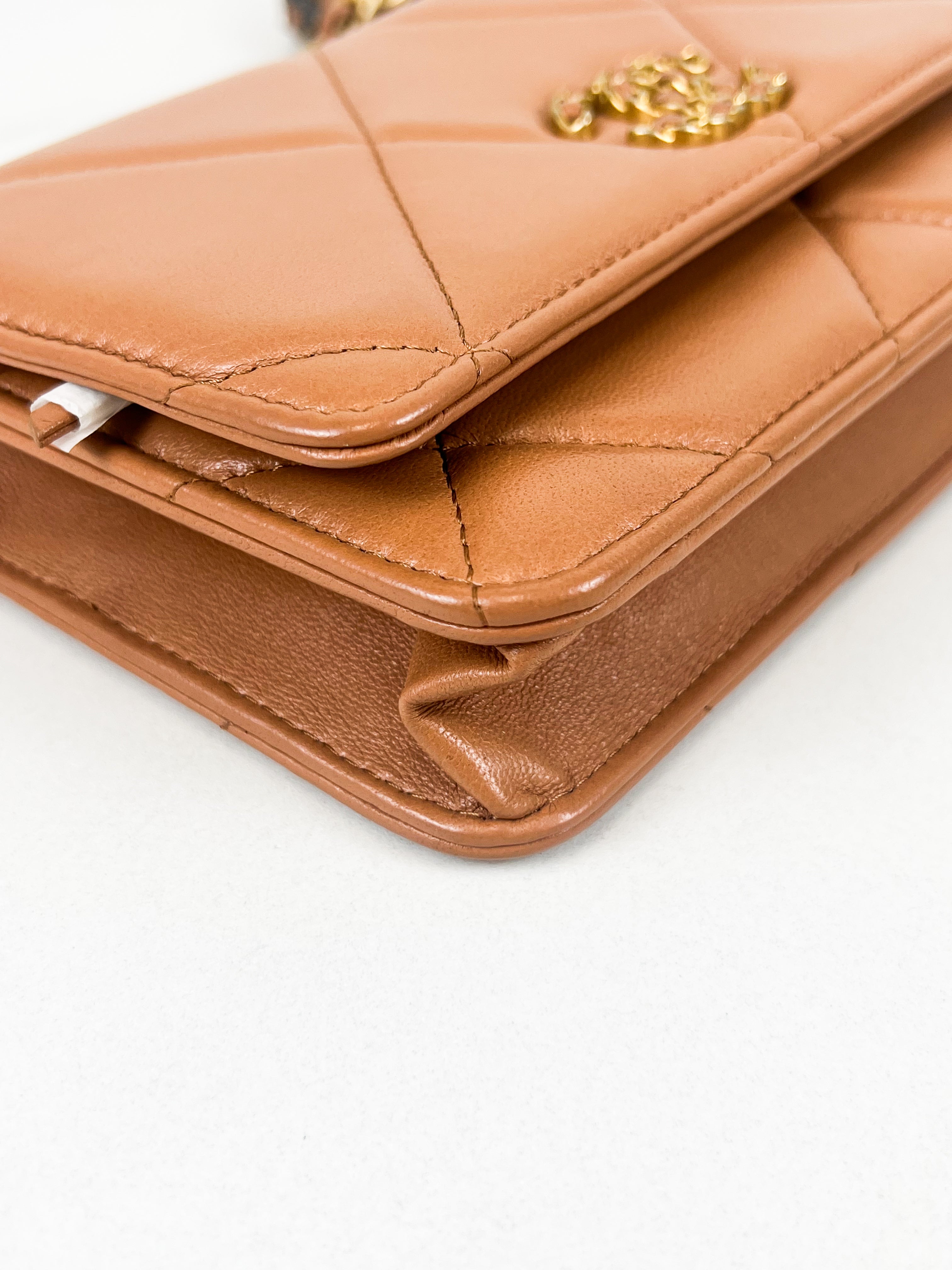 Chanel 19 Wallet on Chain in Beige Calfskin Leather