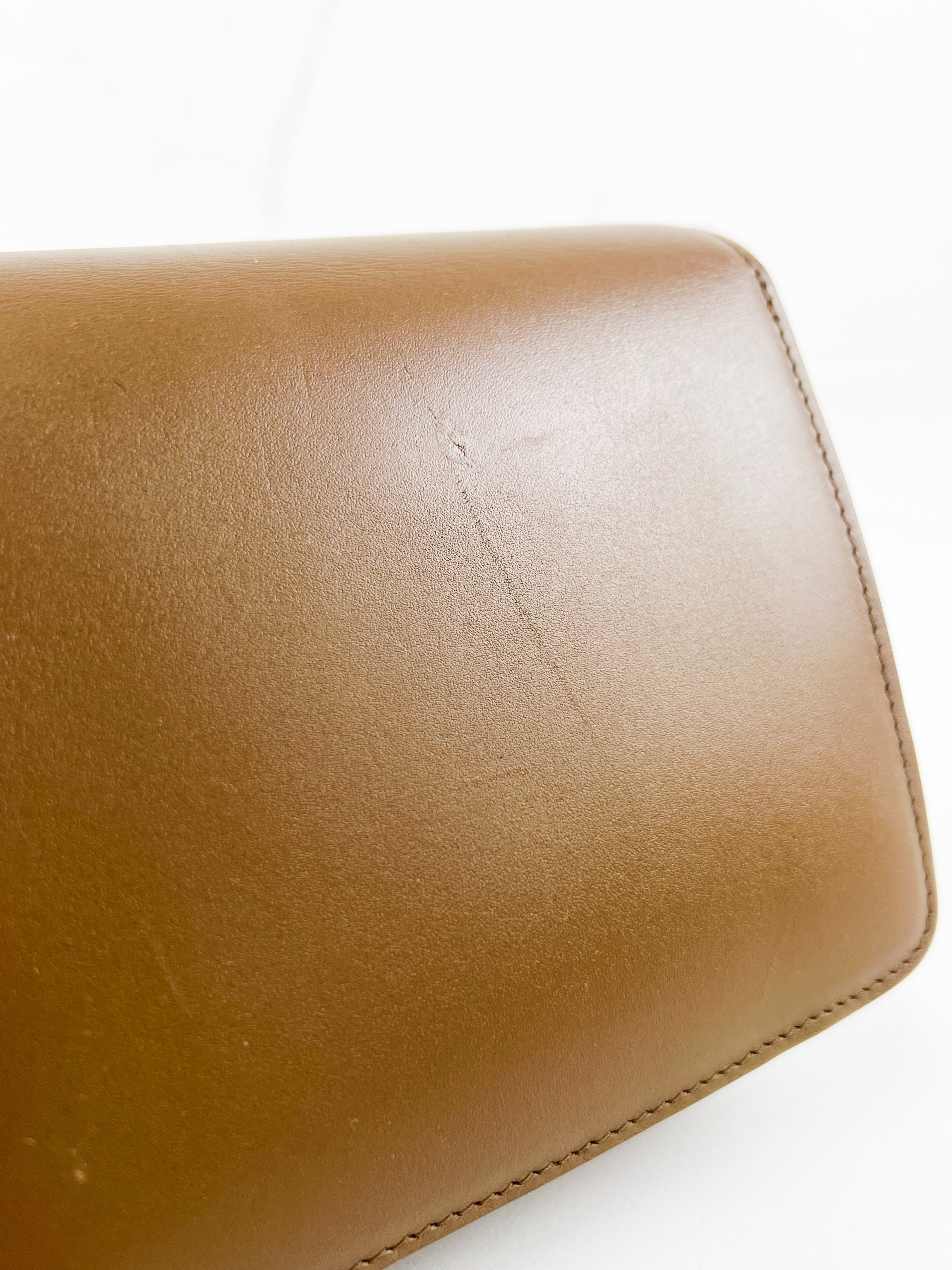 Celine Small Classic Box Flap Bag in Brown Leather