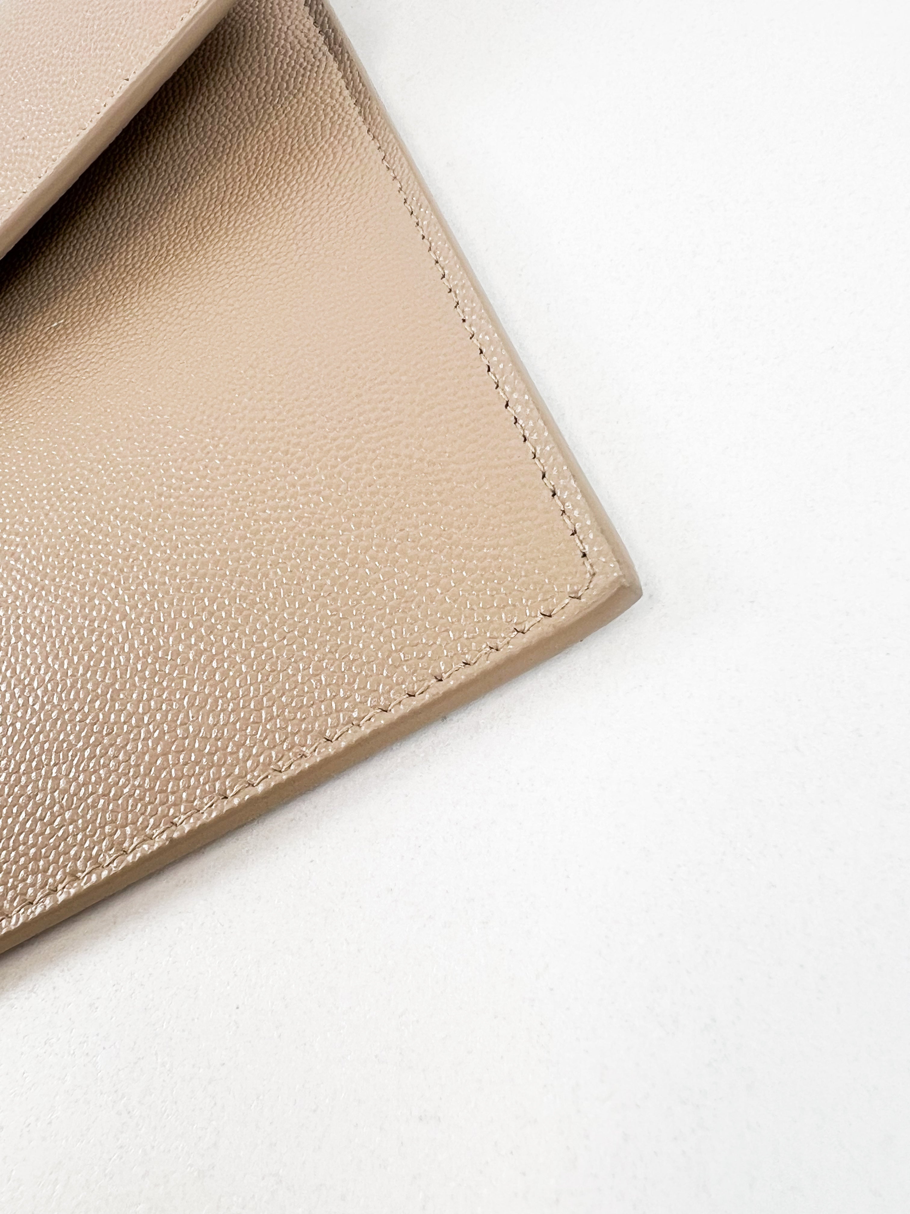 Saint Laurent Beige Uptown Envelope Clutch