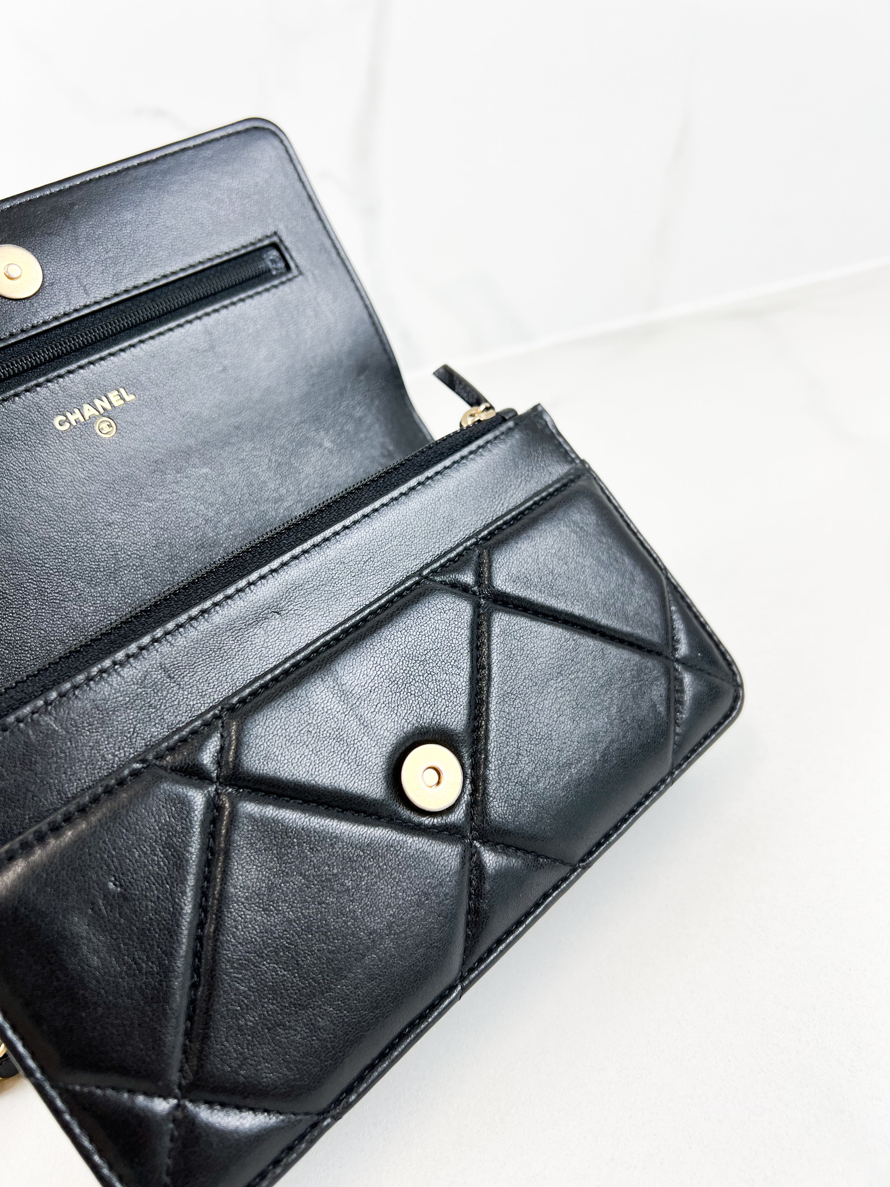 Chanel 19 Wallet on Chain WOC in Lambskin Leather