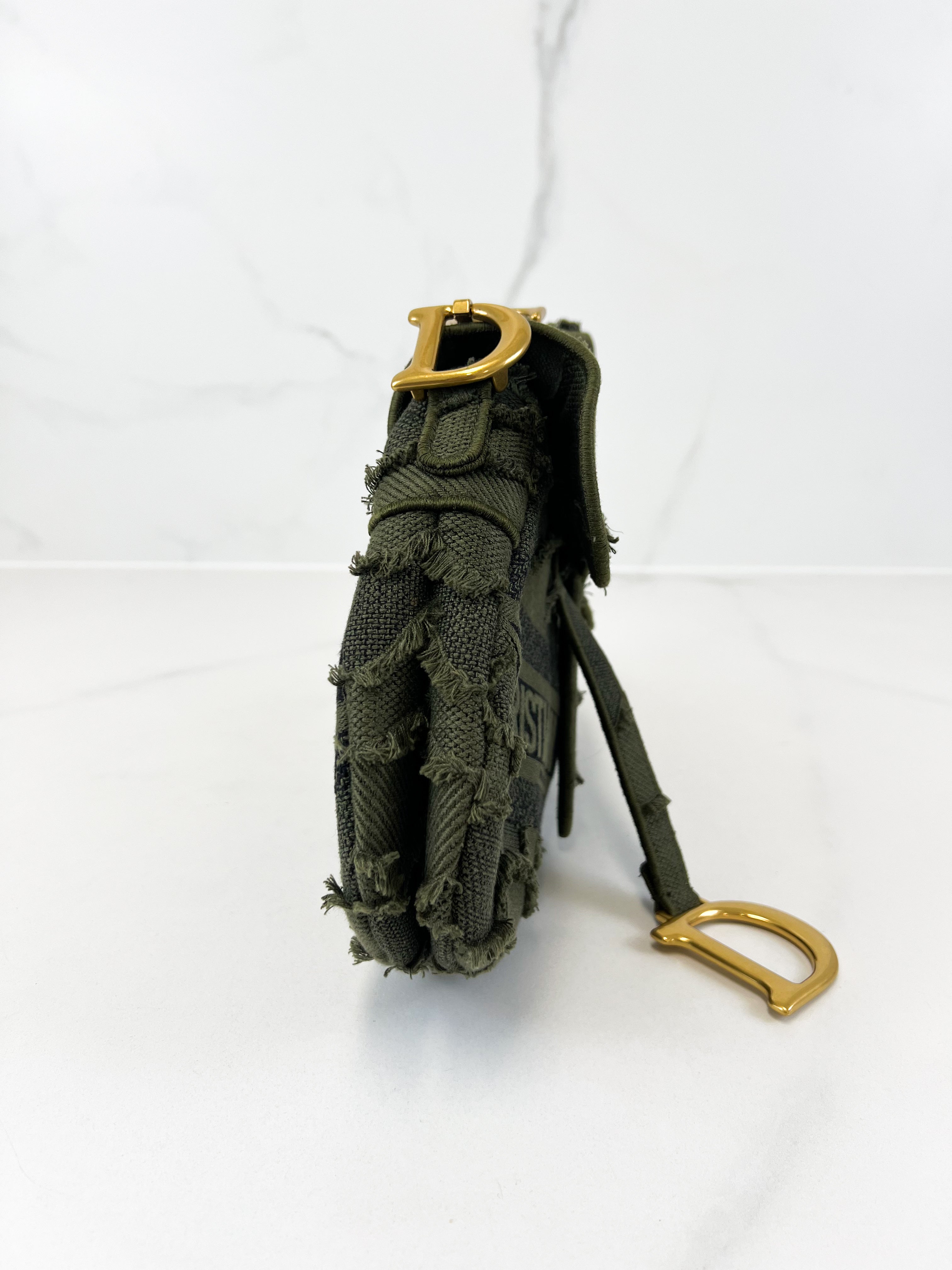 Christian Dior Medium Khaki Saddle Bag