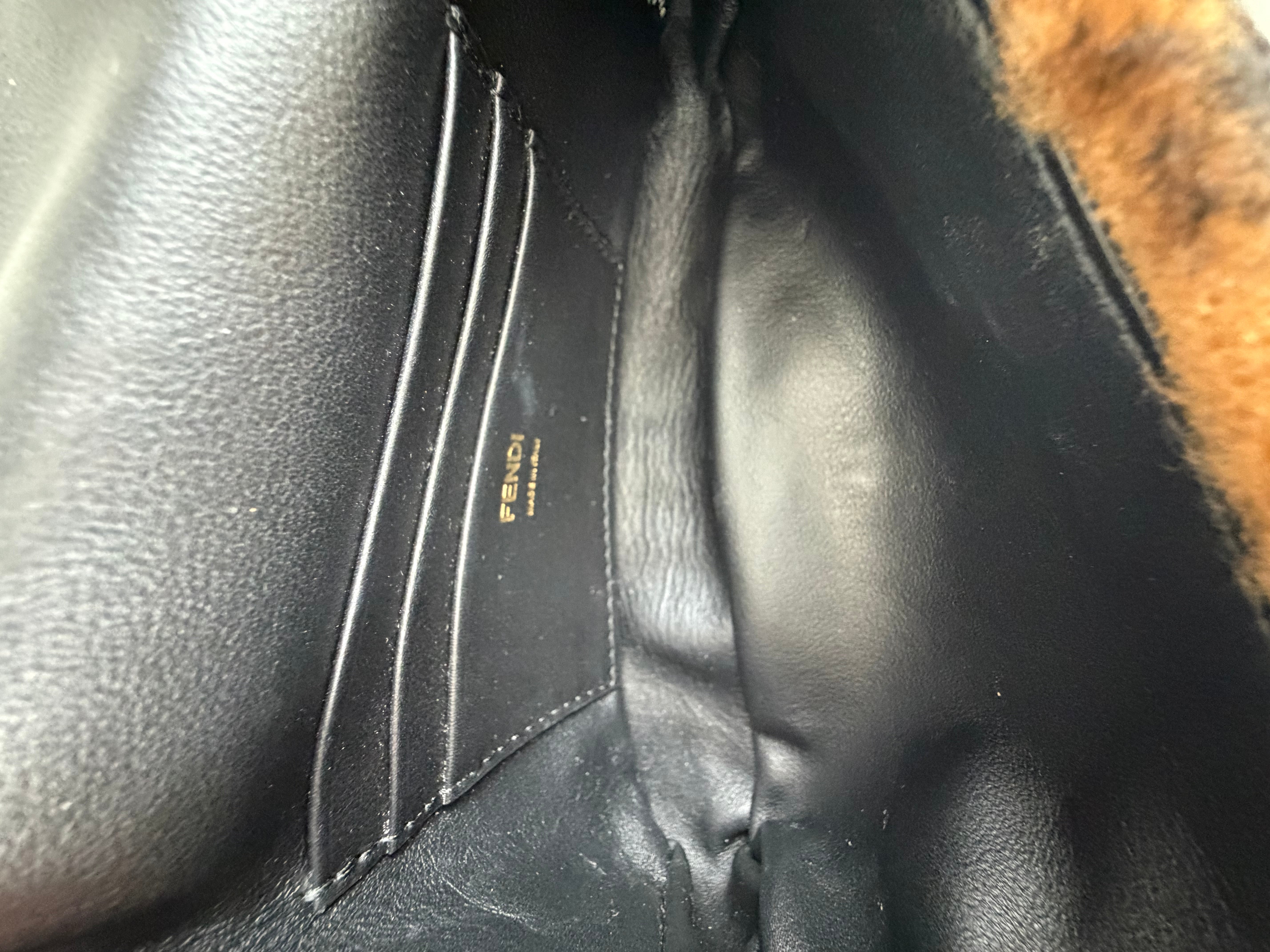 Fendi FF Baguette Shearling Mini Bag