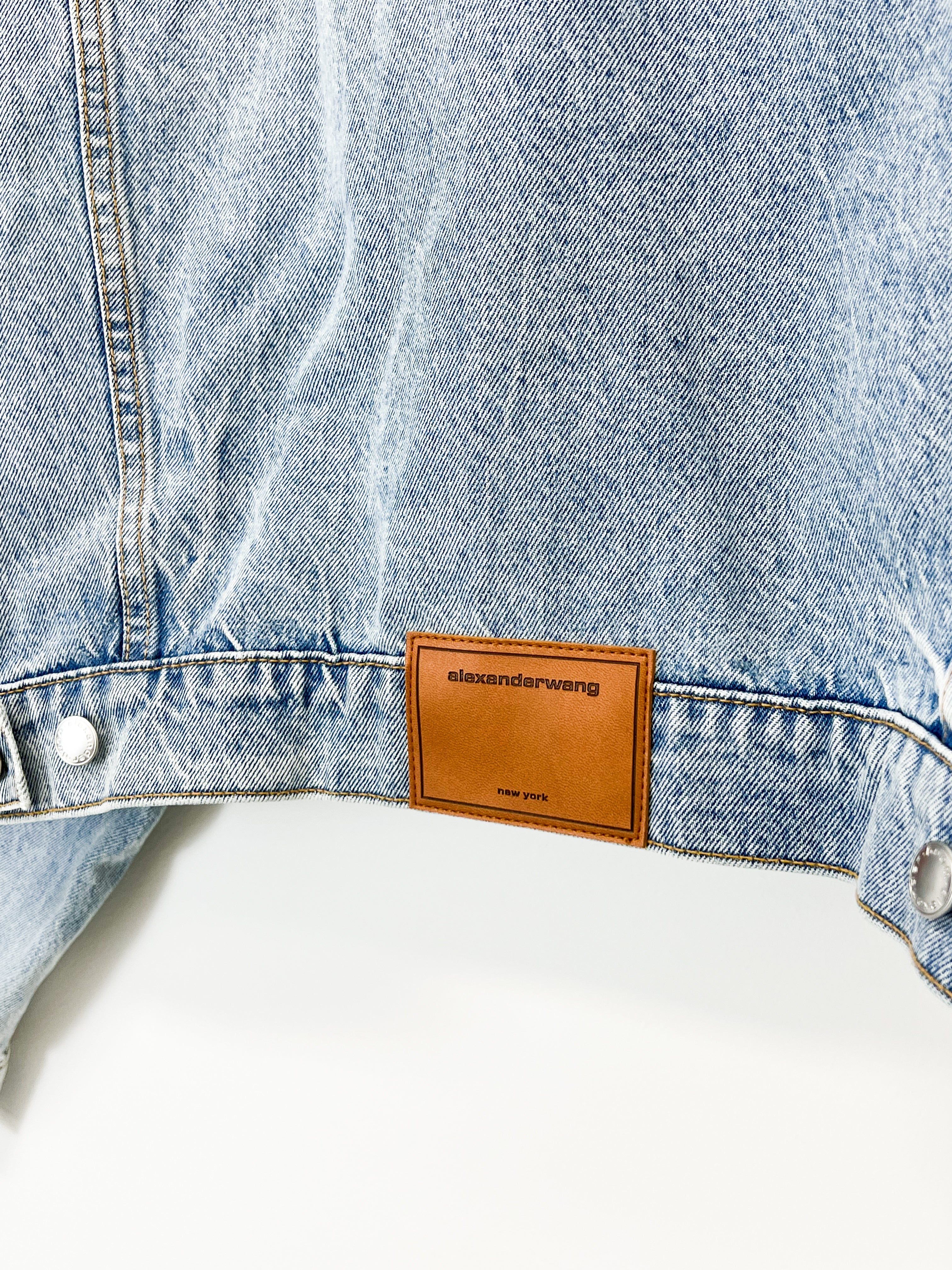 Alexander Wang Regen Indigo Denim Clip Trucker Jacket