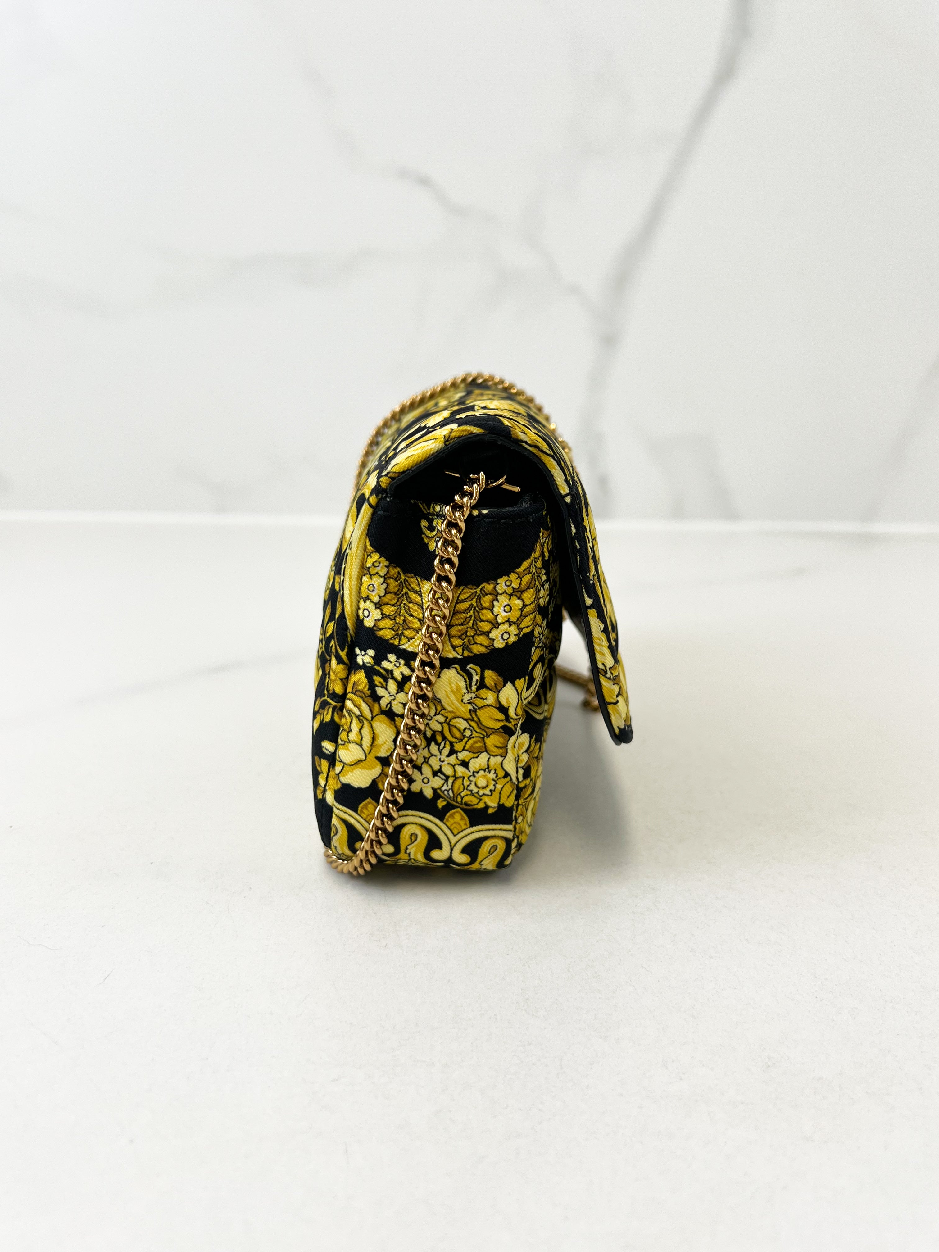 Versace Virtus Print Mini Crossbody with GHW