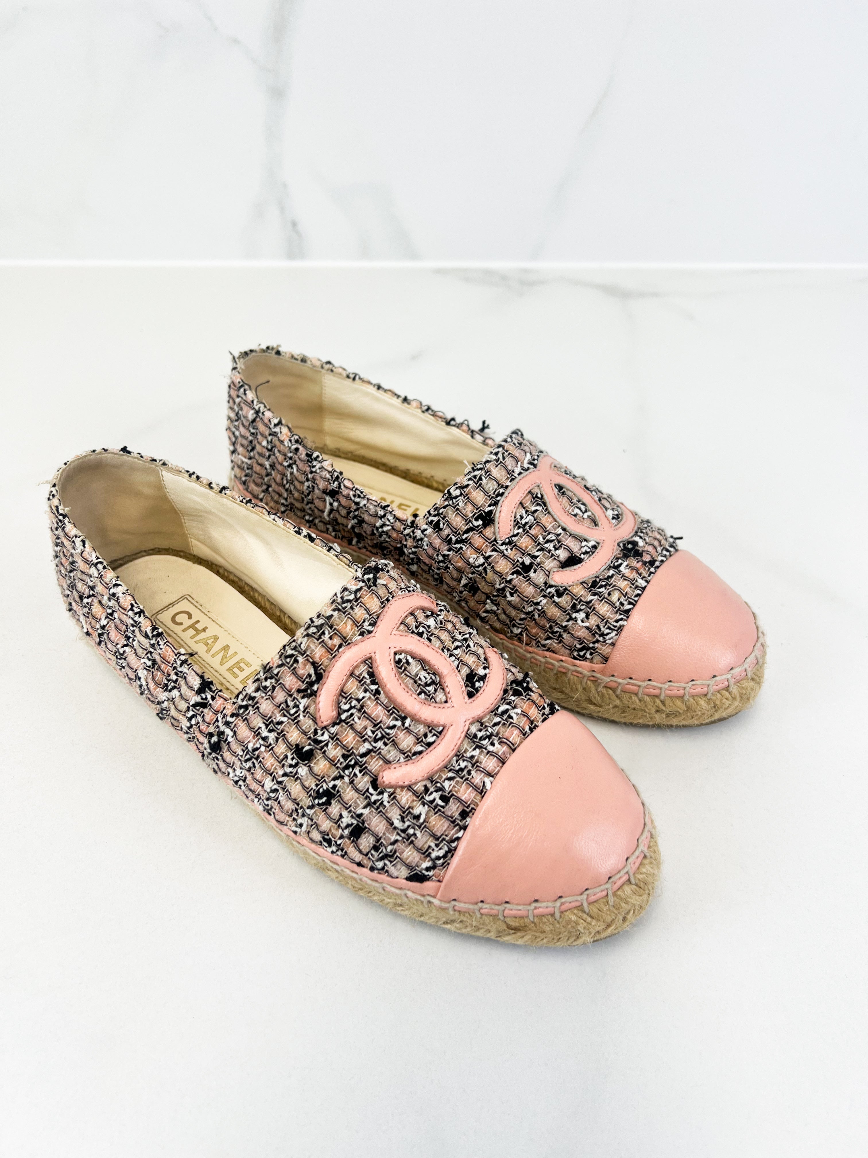 Chanel CC Tweed Espadrille Size 40