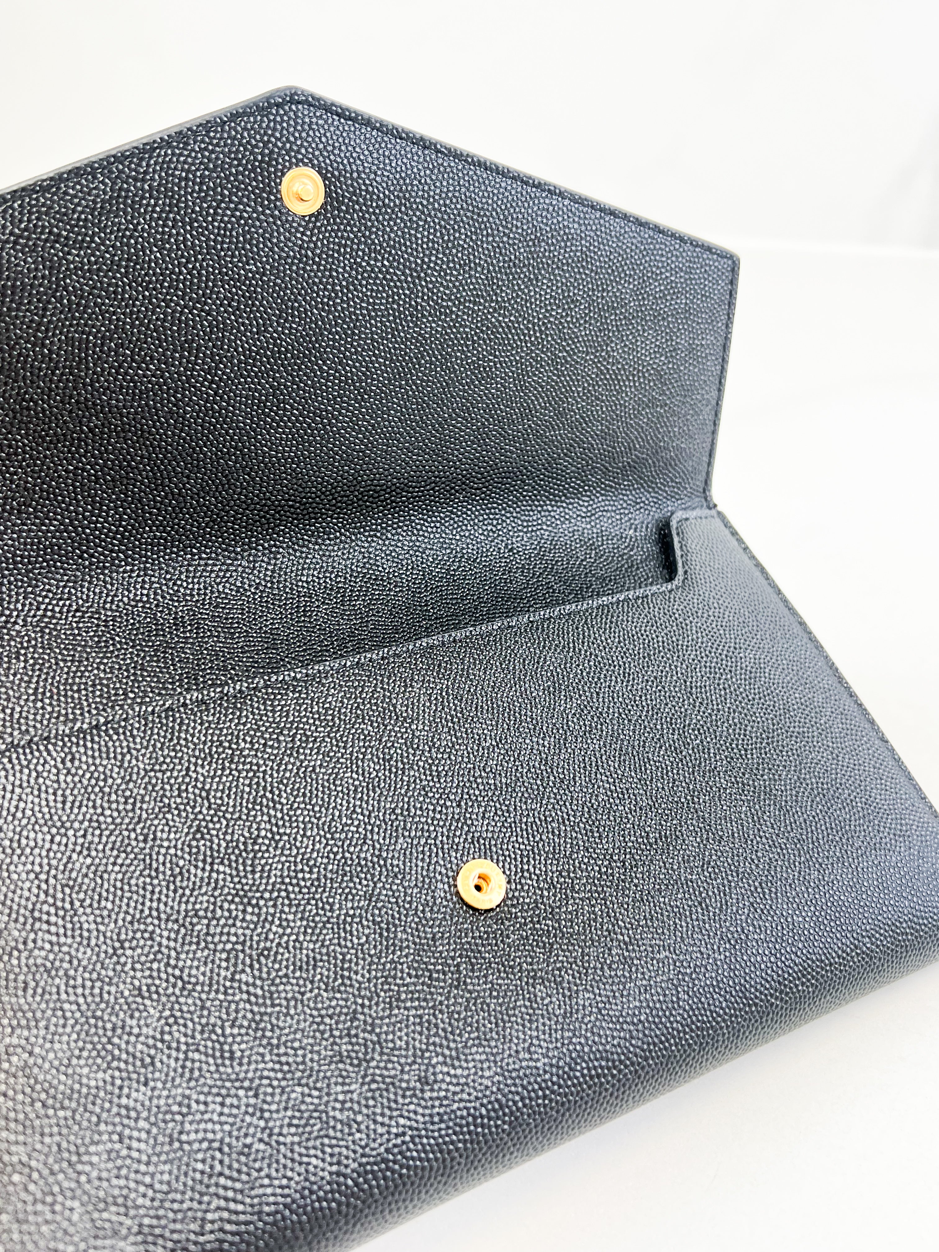 Saint Laurent Black Portefueli Fame Flap Wallet