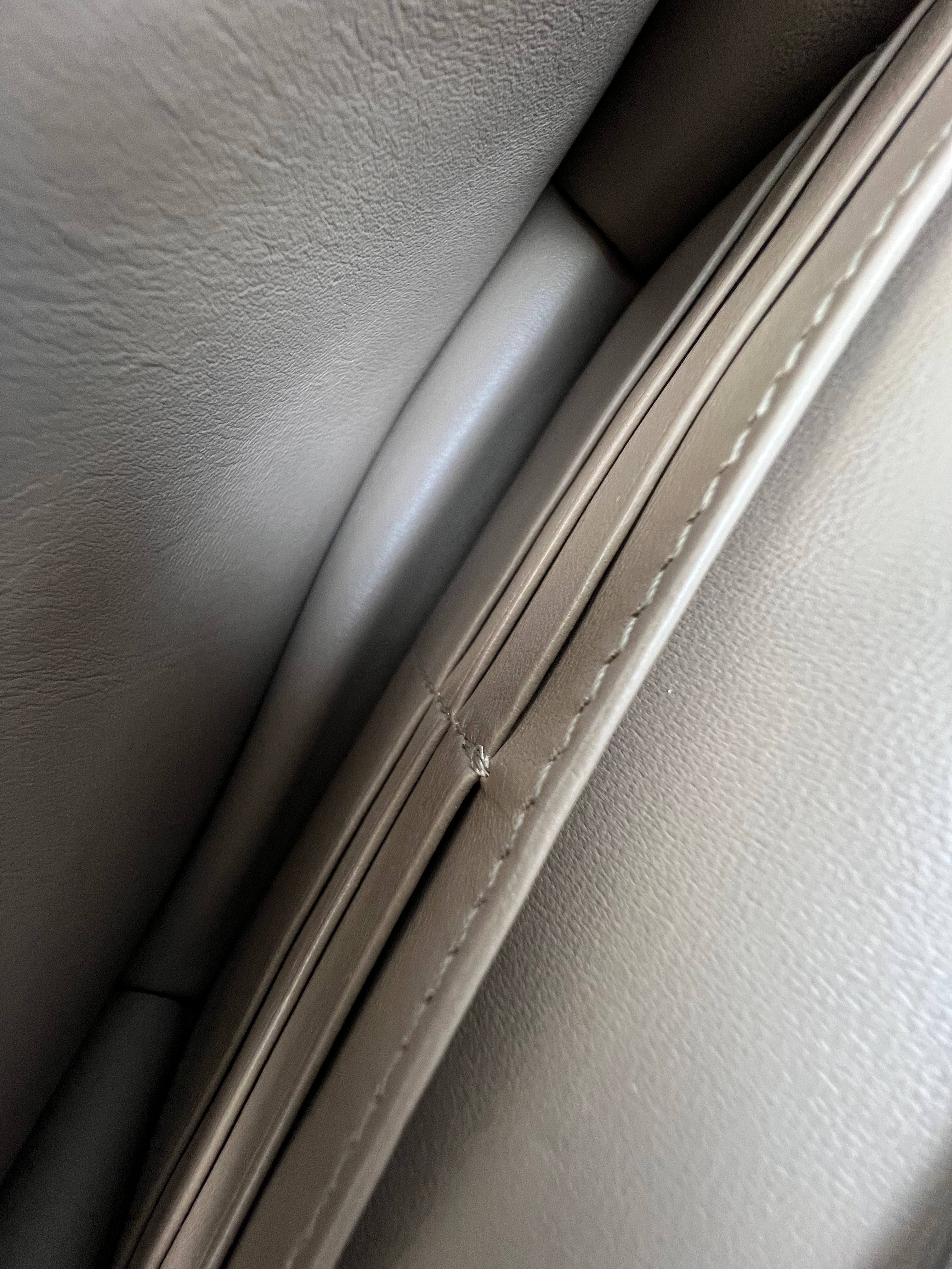 Fendi FF Wallet On Chain Baguette in Dove Grey Nappa Leather