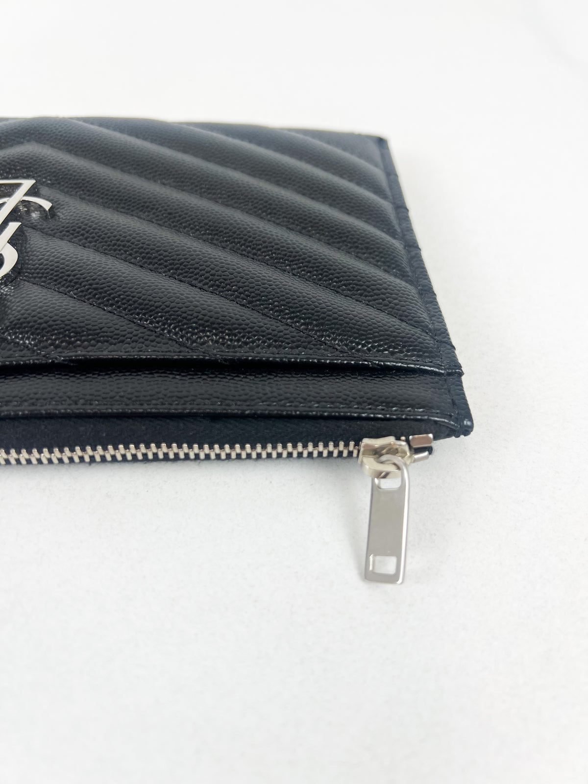 Saint Laurent Cassandre Metelasse Pouch in Grain De Poudre Leather with SHW
