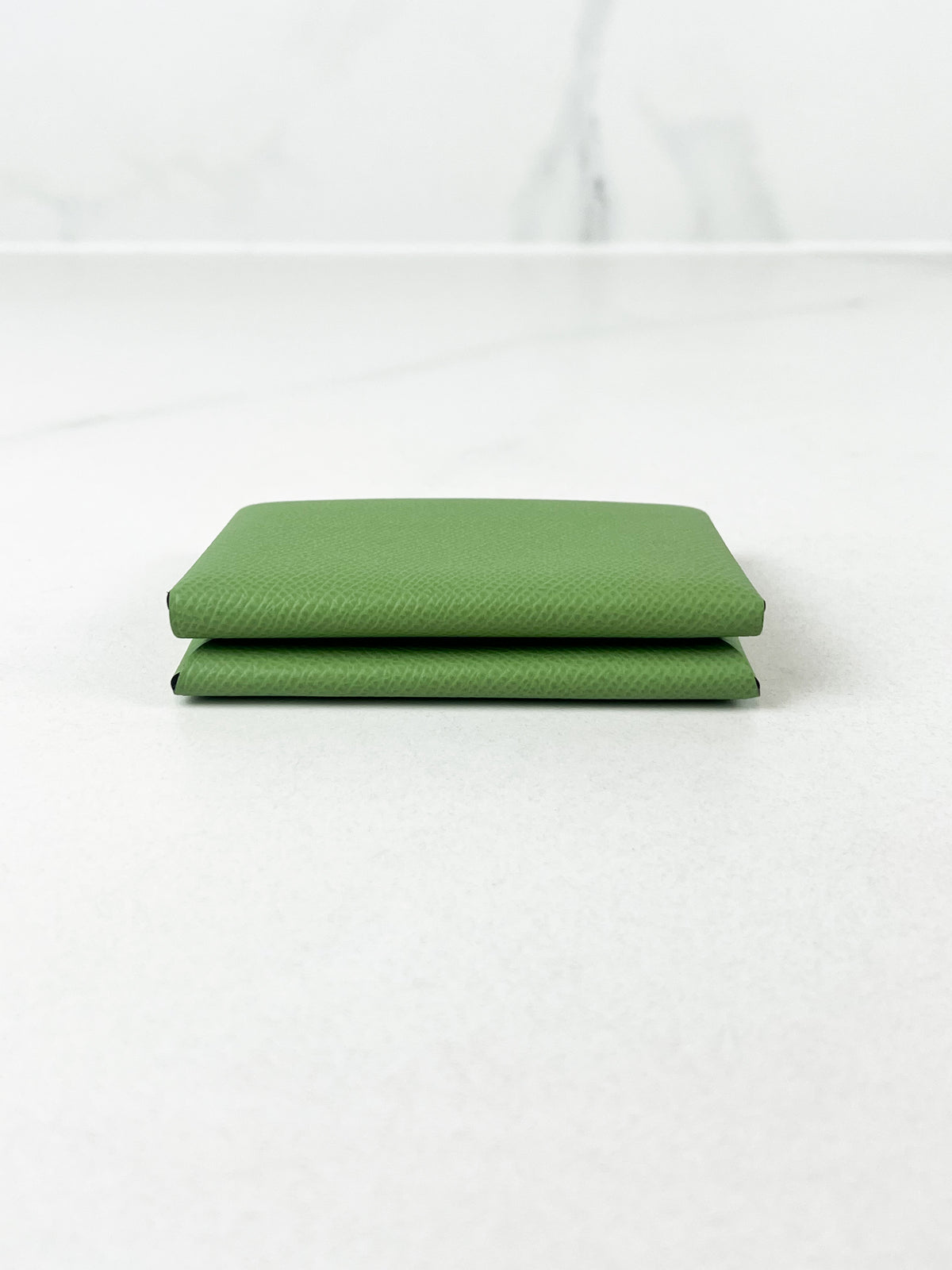 Hermes Calvi Duo Vert Daw Epsom Leather Card Case