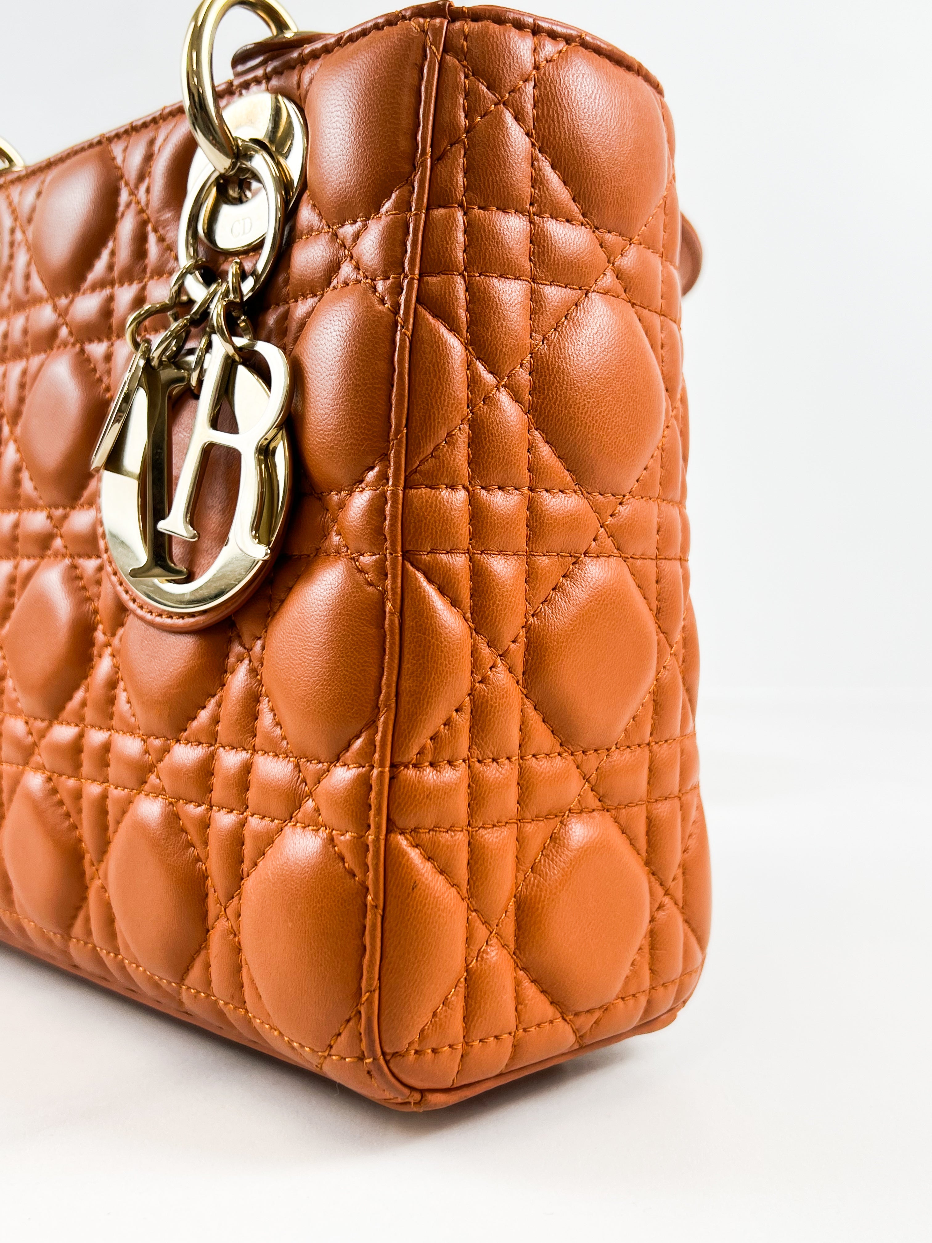 Christian Dior Small Lady Dior In Amber