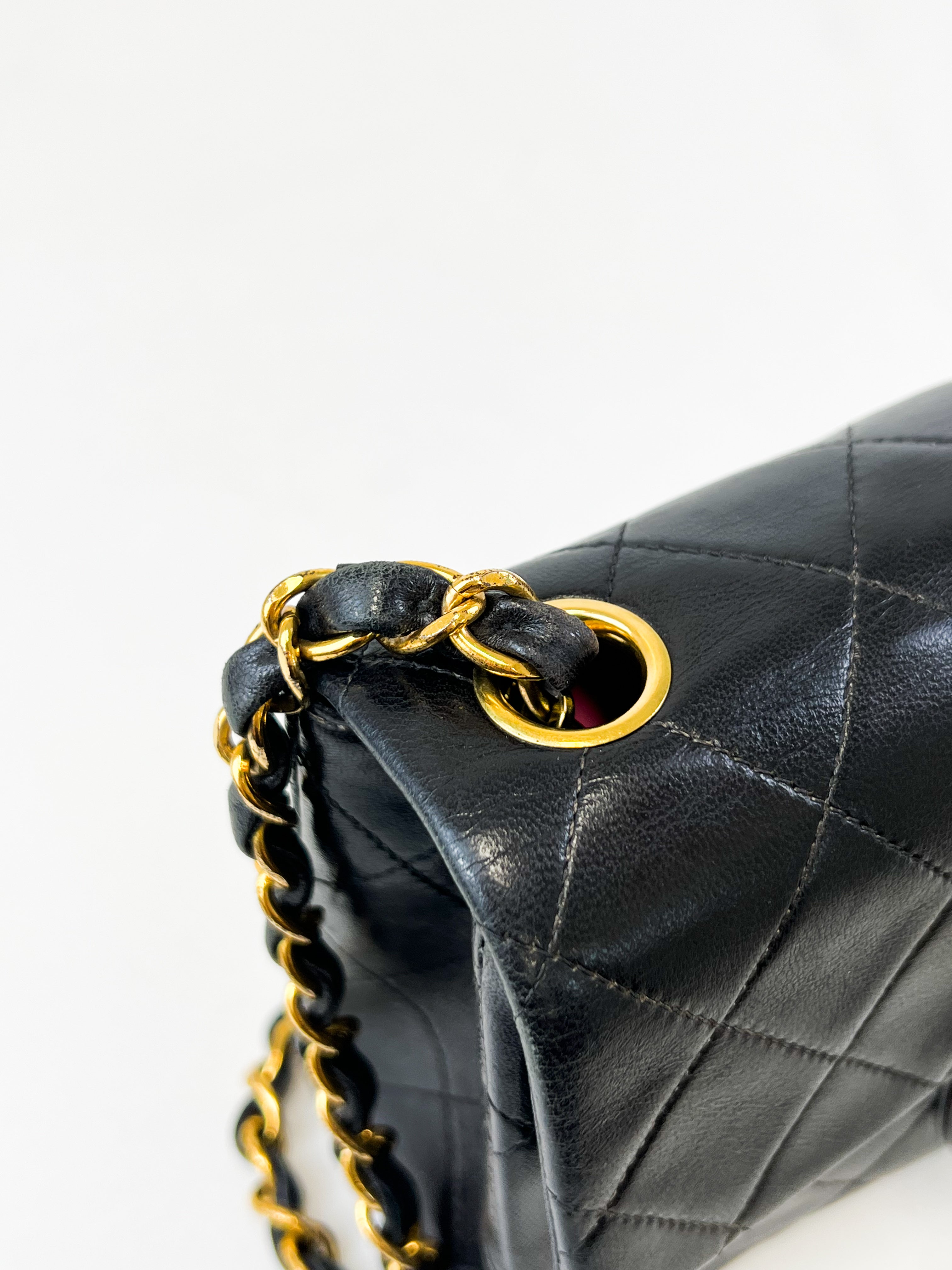 Chanel CC Mini Vintage Lambskin Black Classic Double Flap Shoulder Bag