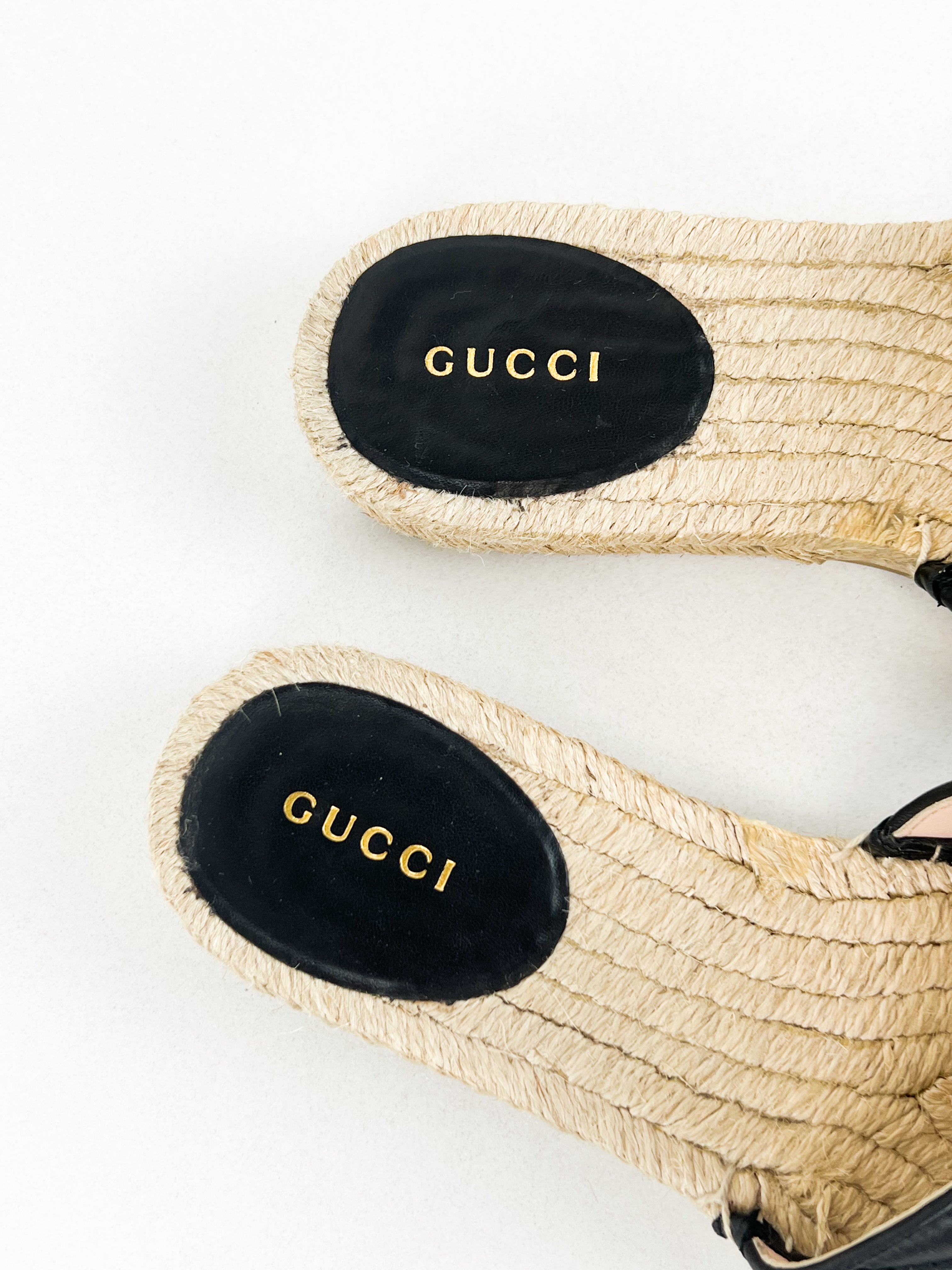 Gucci GG Marmont Canvas Espadrille Sandal Size 37