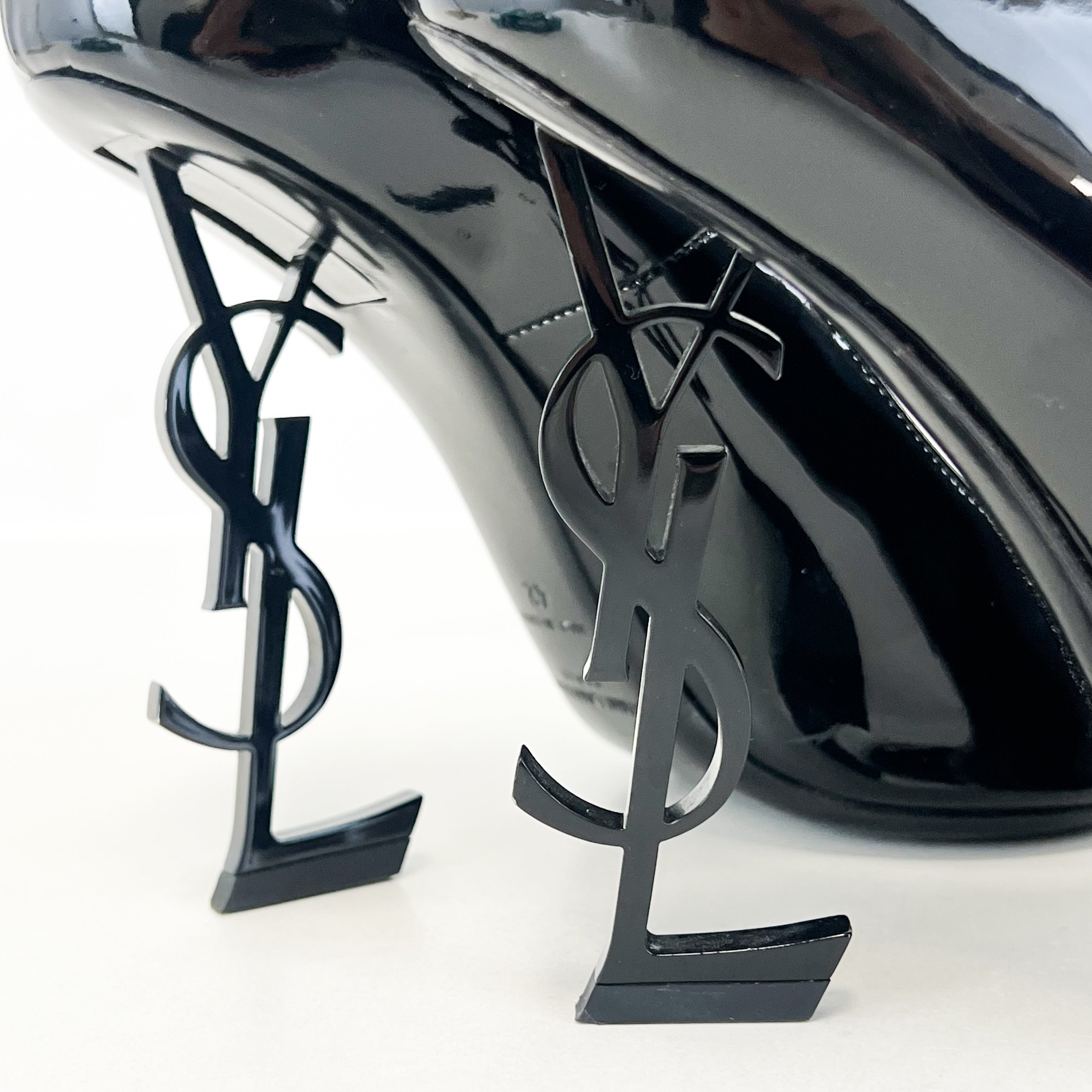 Saint Laurent Opyum Black Leather Pumps BHW Size 42