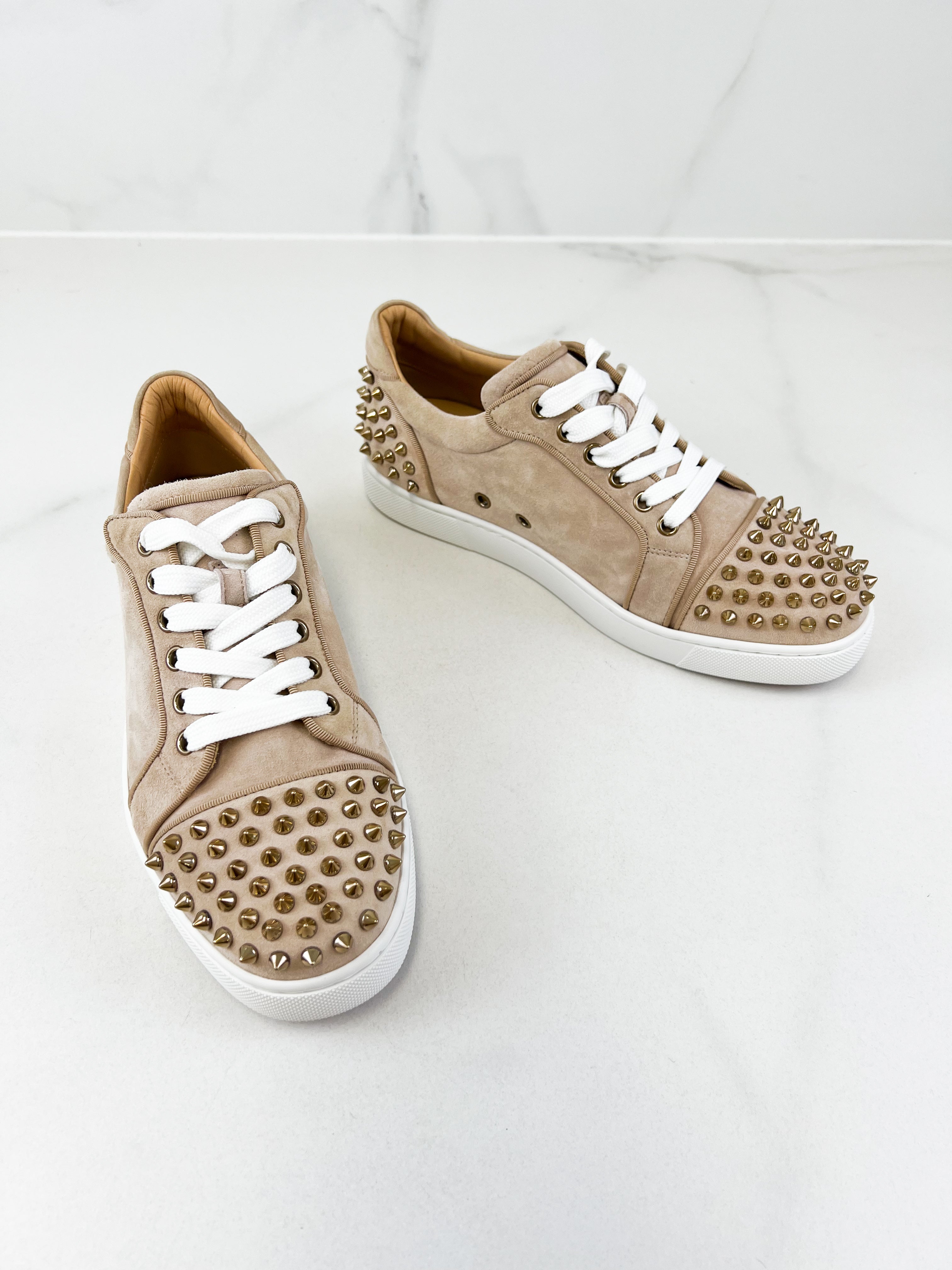 Christian Louboutin Beige Viera Spikes Size 39