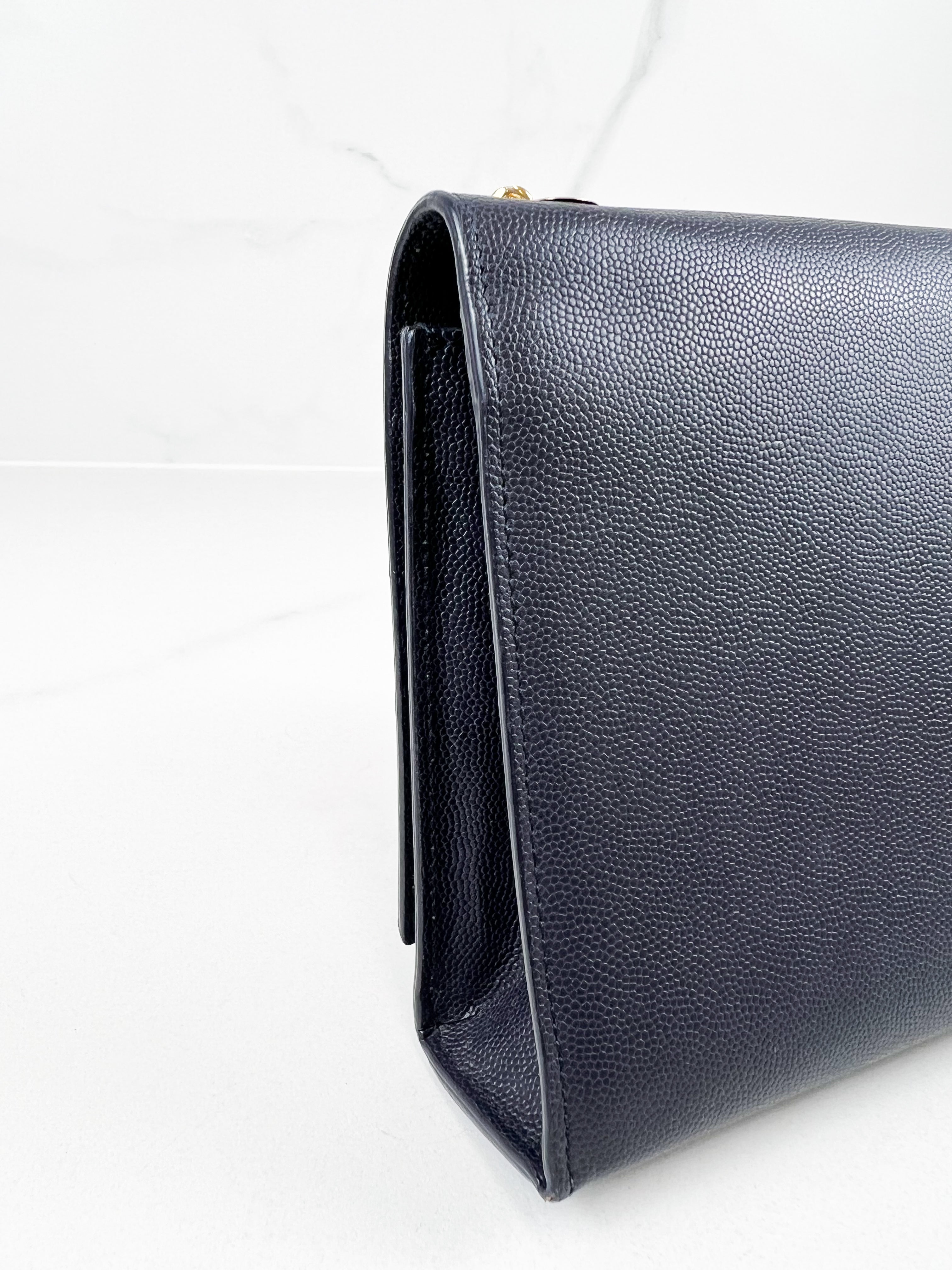 Saint Laurent Navy Kate Large Chain Bag with GHW