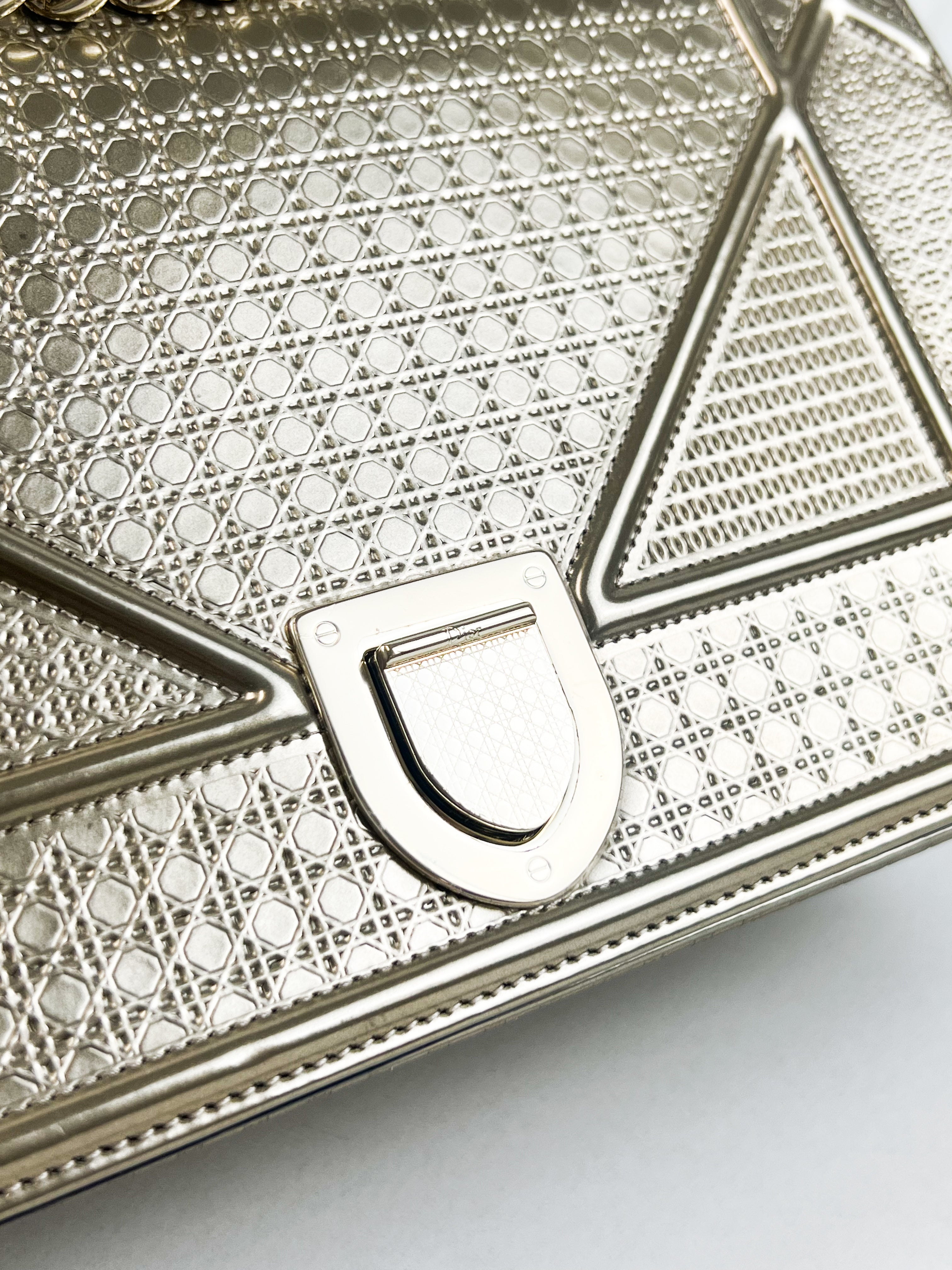 Christian Dior Medium Gold Diorama Shoulder Bag