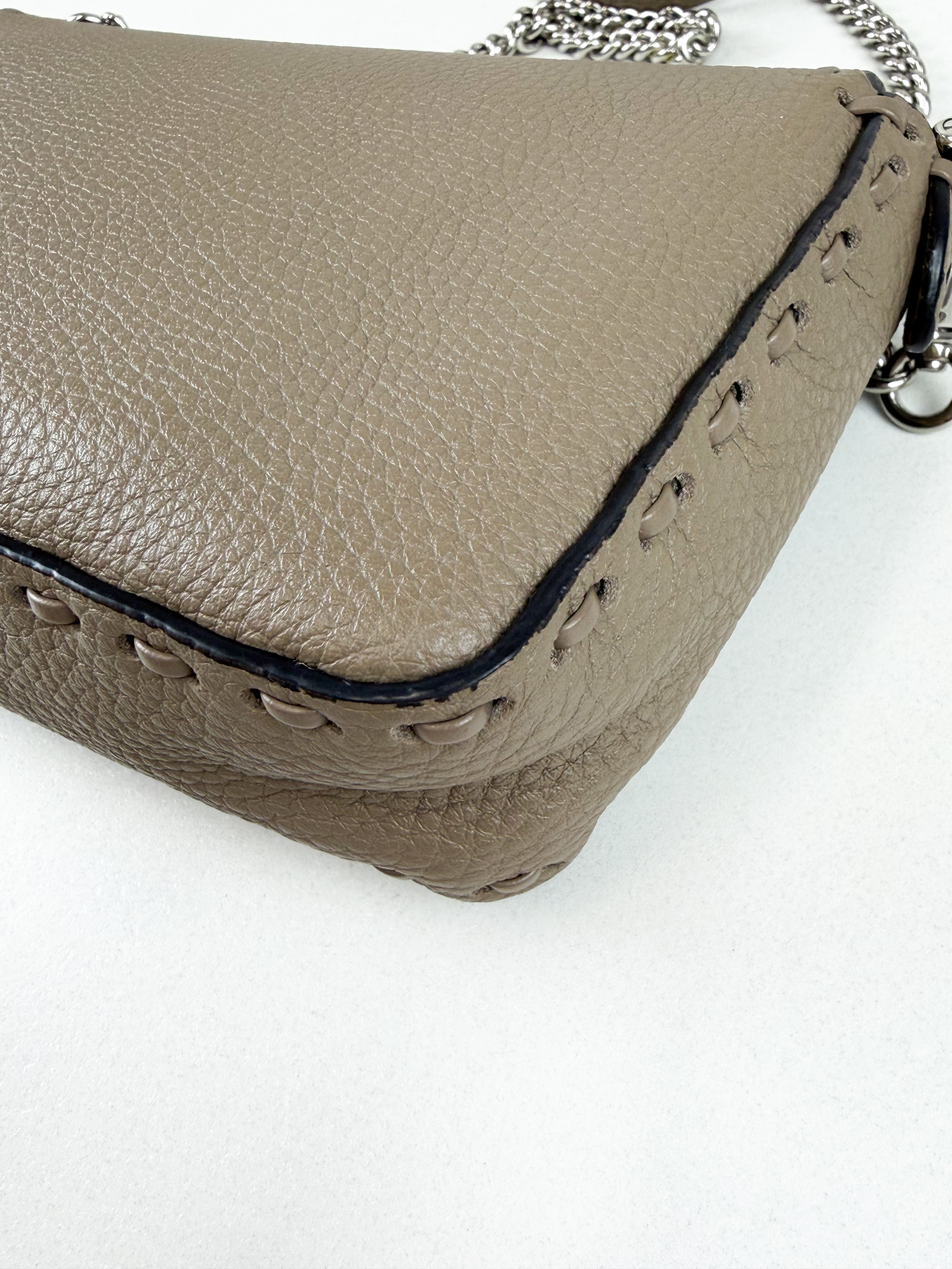 Fendi FF Calf Leather Mini Baguette
