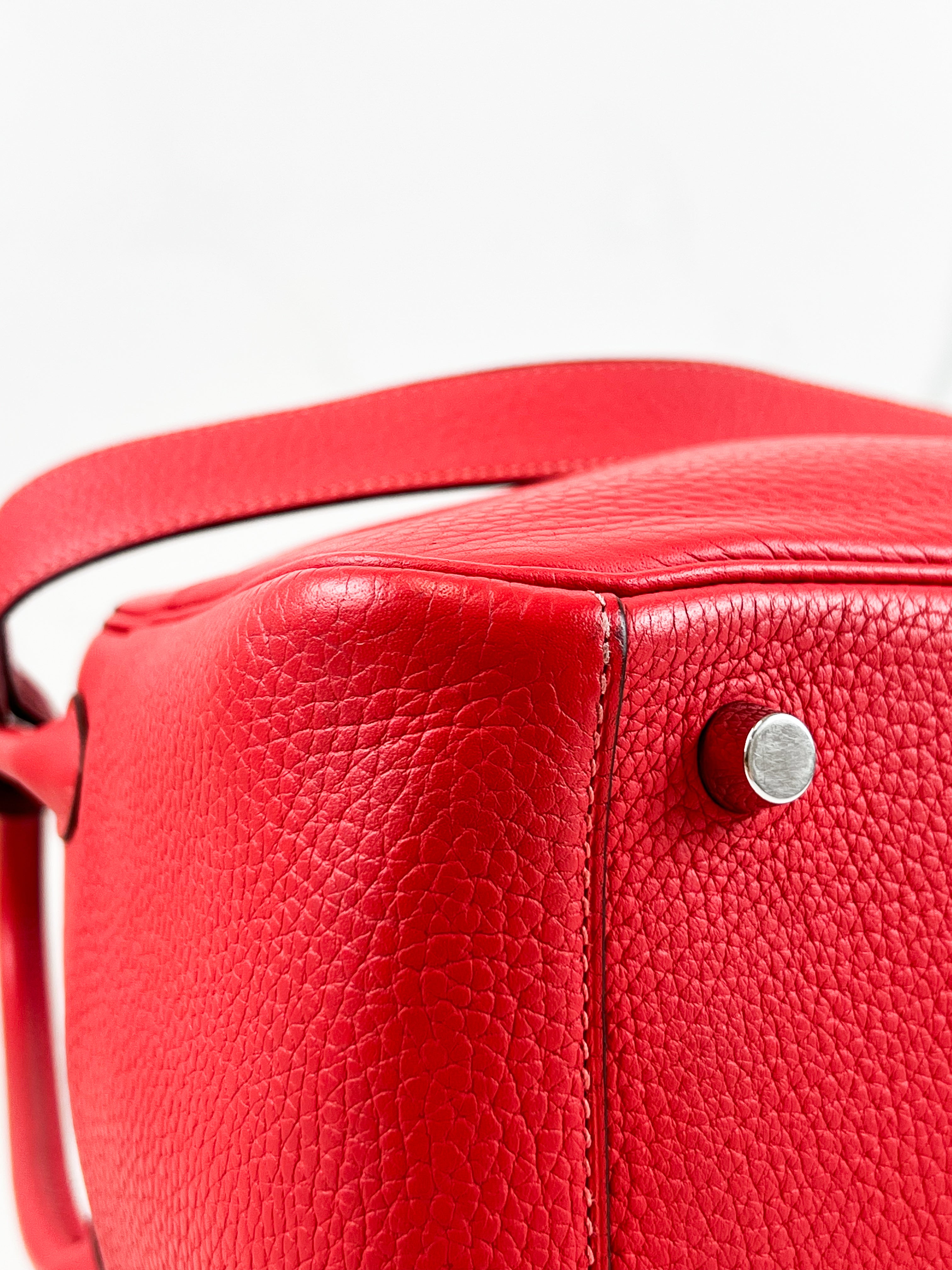 Hermes Sac Lindy 26 Taurillon Clemence 2R Rouge Pivoine