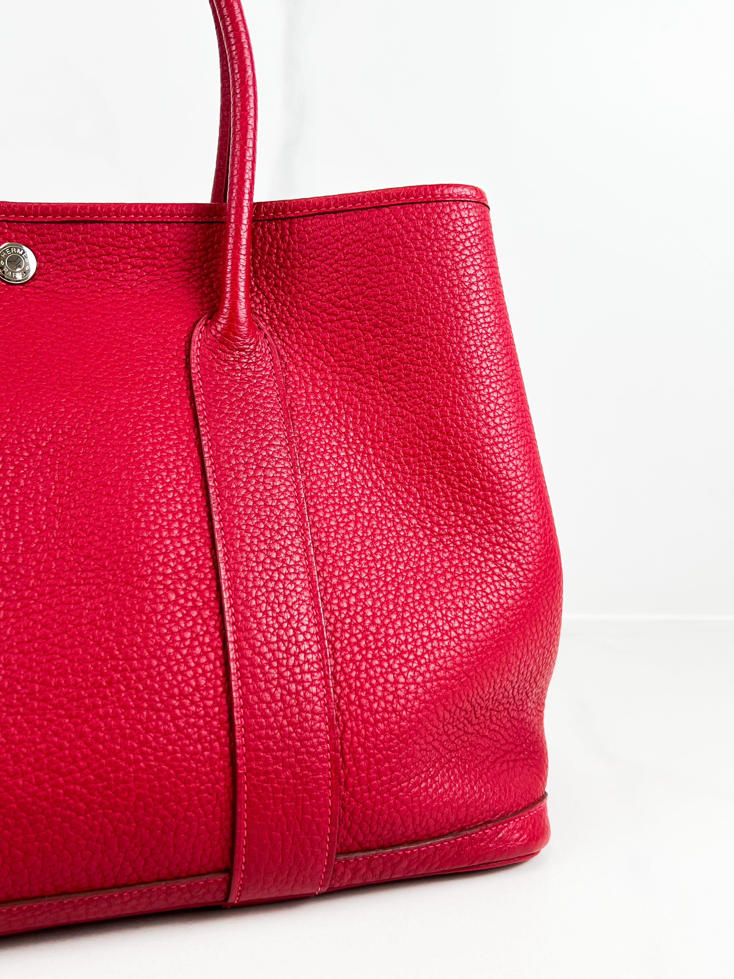 Hermes Garden Party 30 in Red Negonda Leather