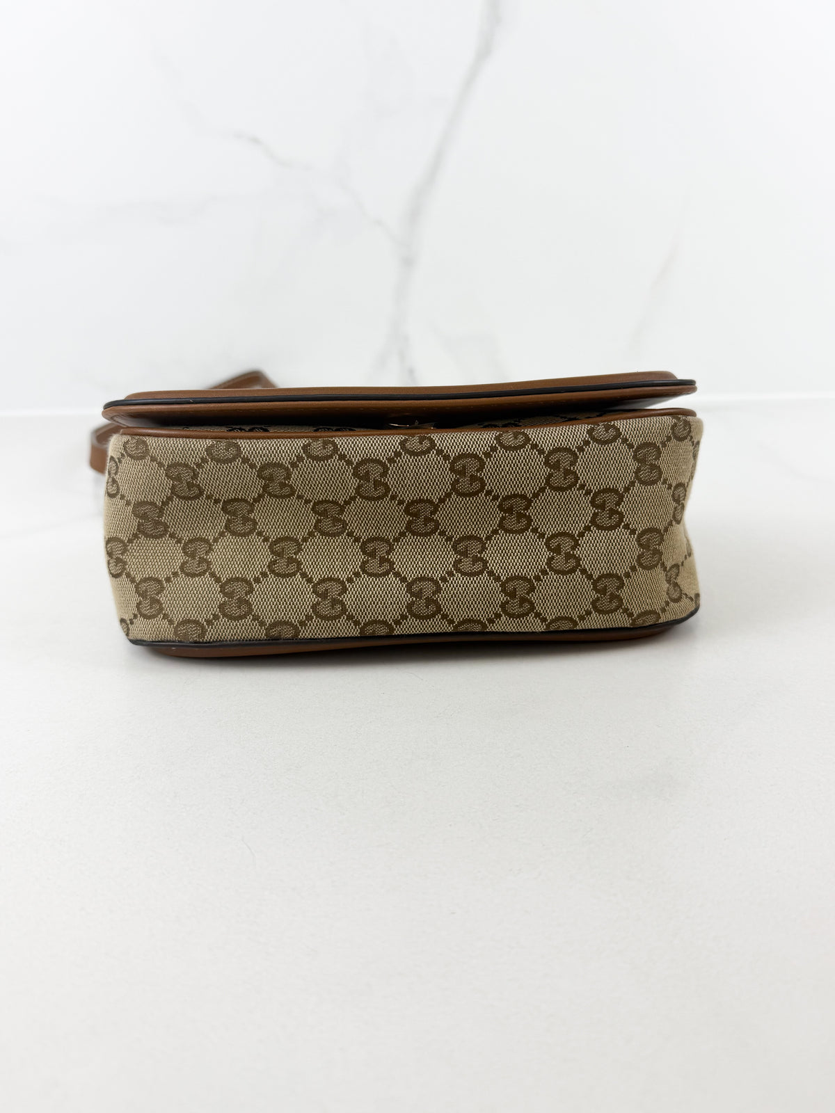 Gucci Blondie Small Shoulder Bag In Beige Coated Canvas