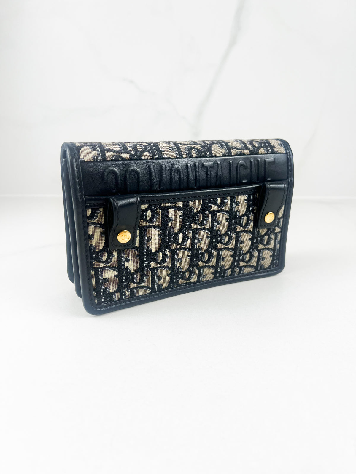 Christian Dior 2-in-1 30 Montaigne Pouch Blue Dior Oblique Jacquard
