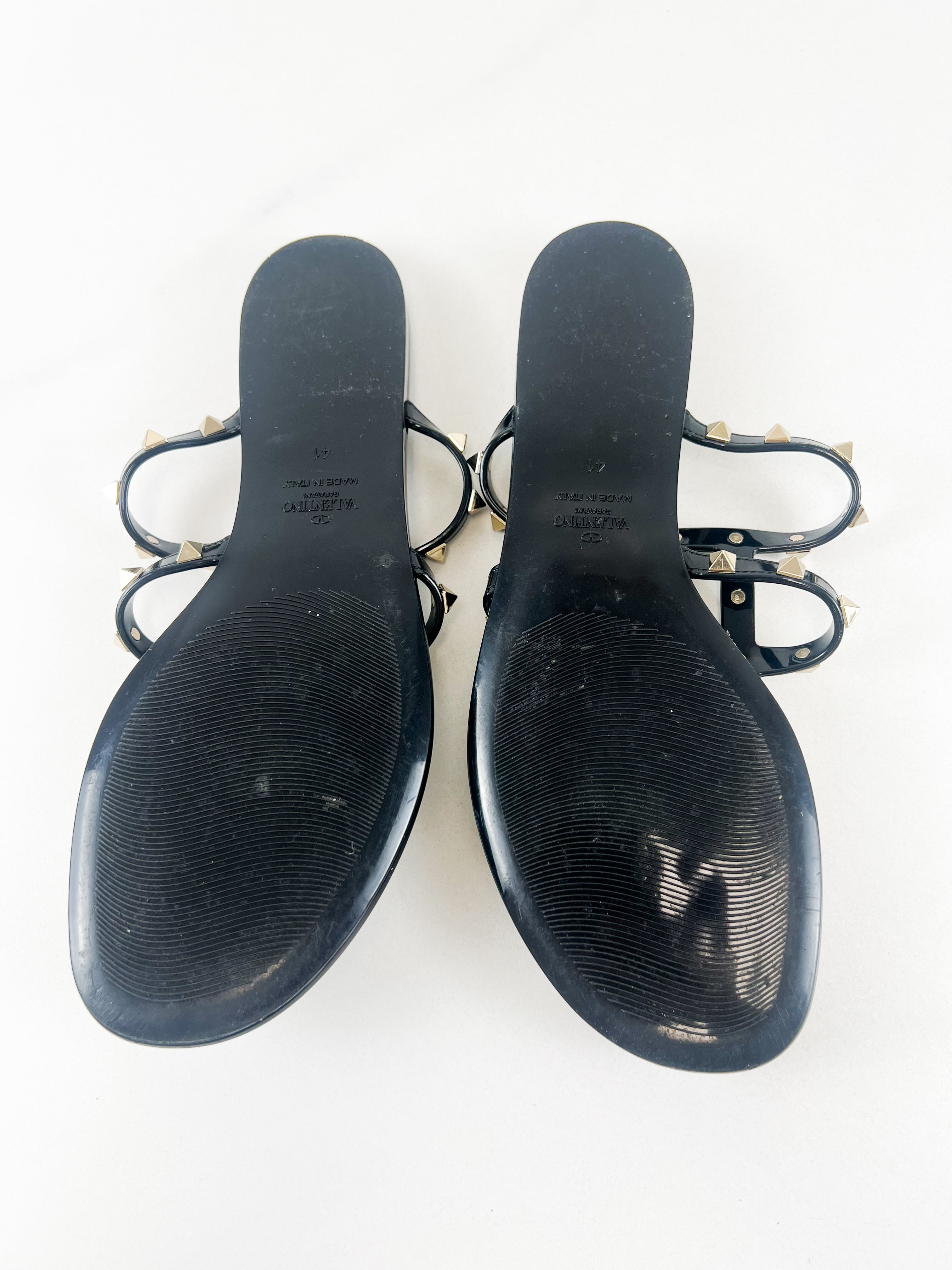 Valentino Jelly Rockstud Thong Sandals Size 41
