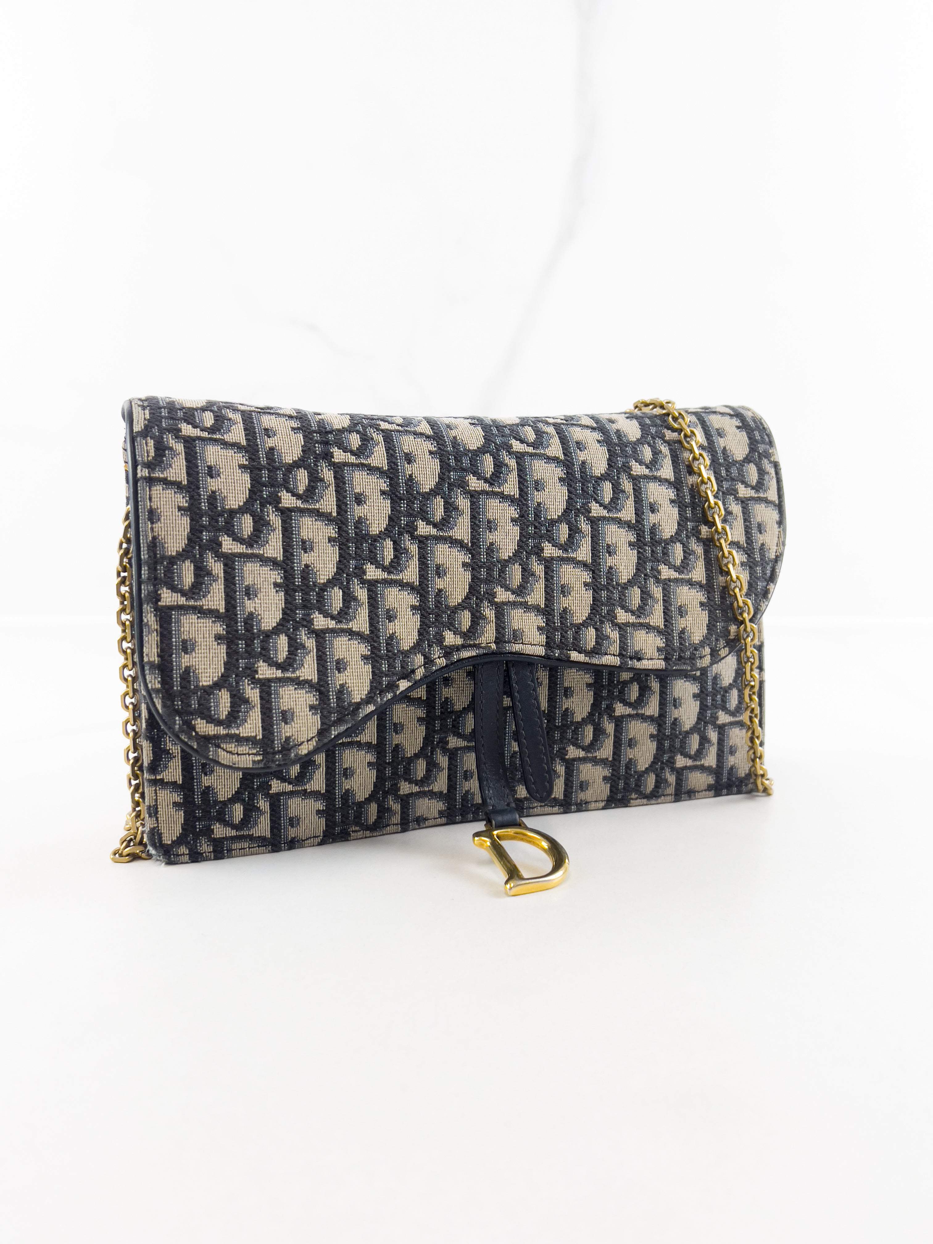 Christian Dior Medium Saddle Pouch with Chain