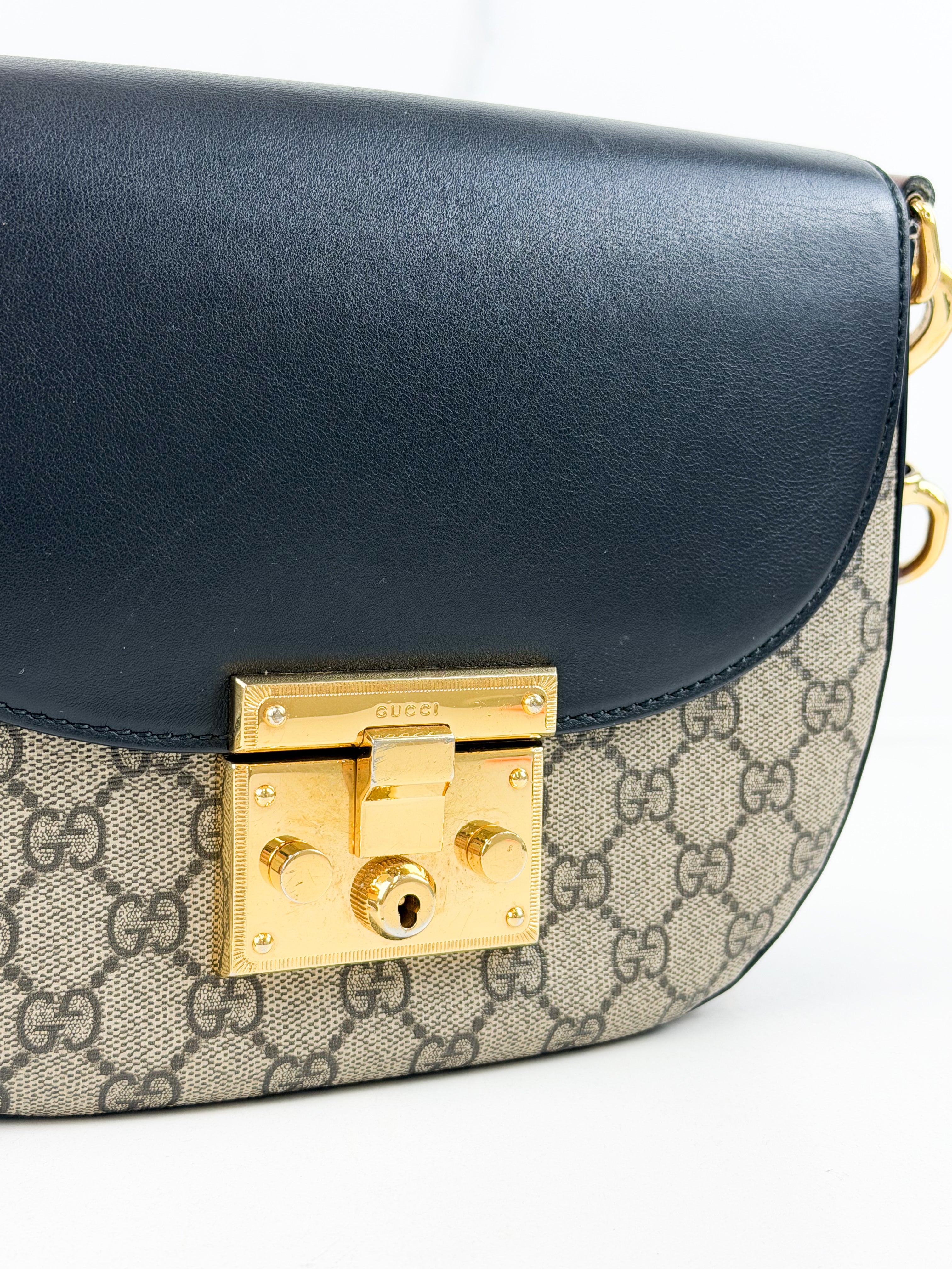 Gucci GG Supreme Web Padlock Shoulder Bag