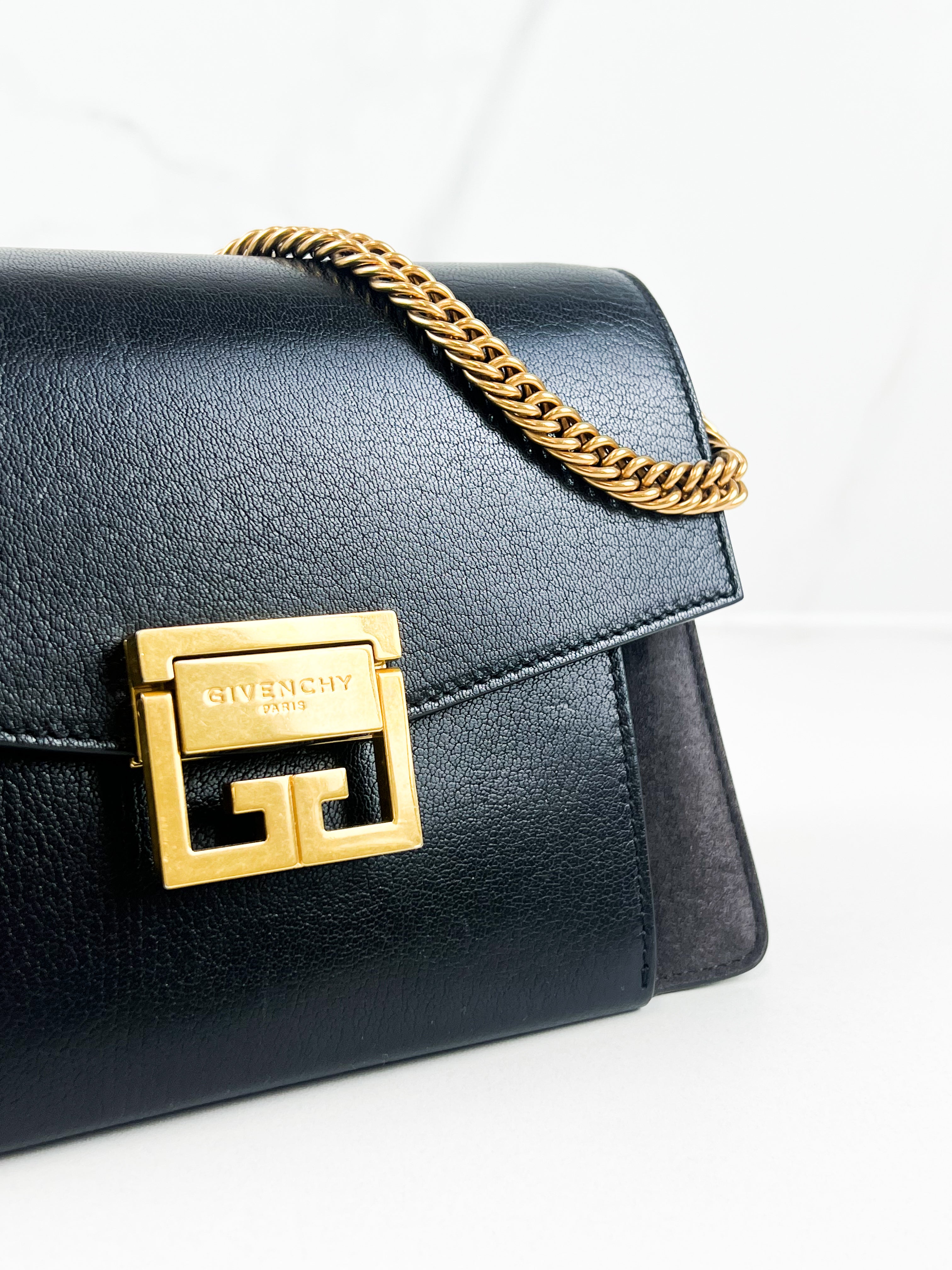 Givenchy Leather/Suede Small Shoulder Bag in Black