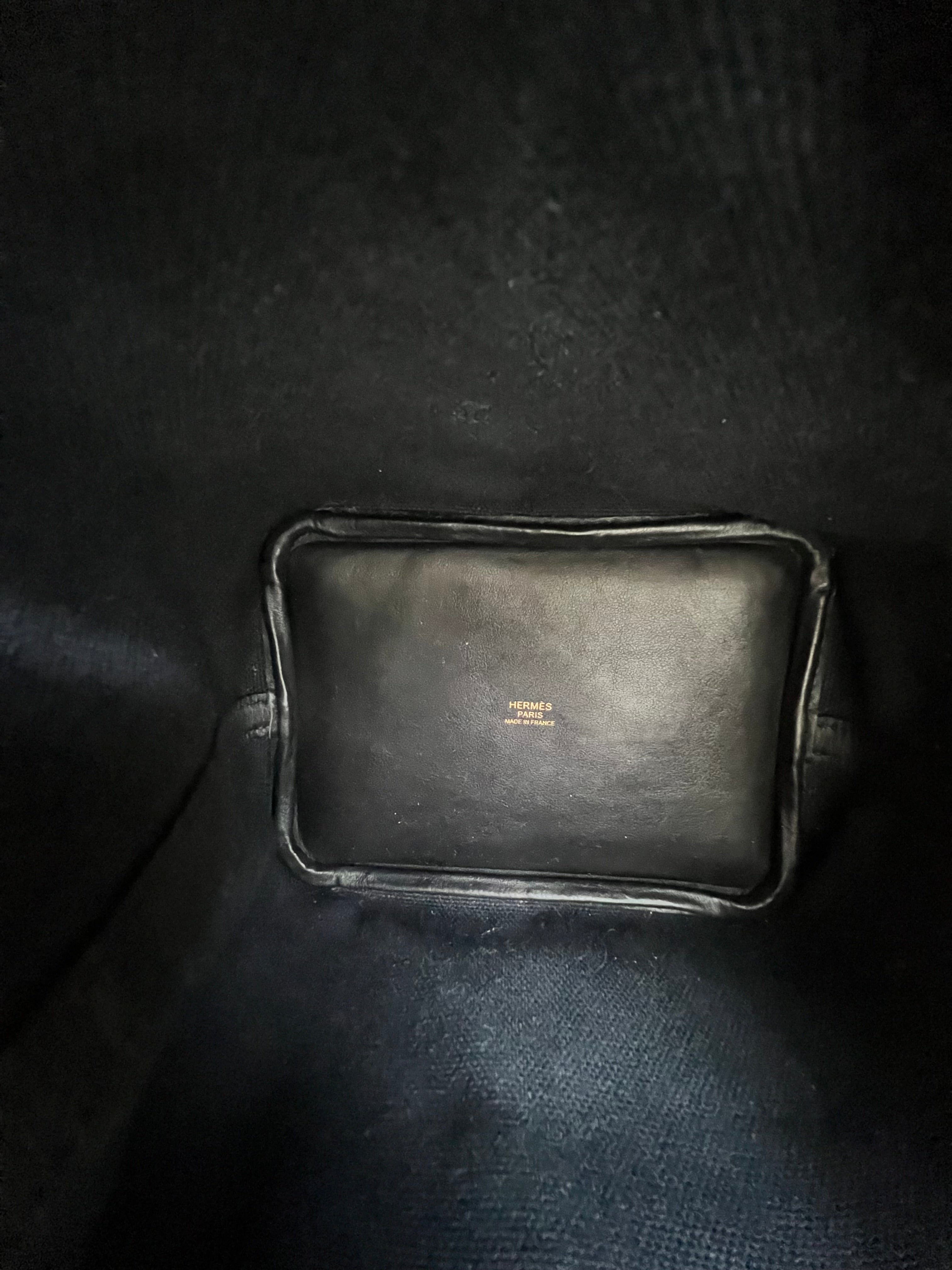 Hermes Picotin Lock 18 Pockets Bag in Black Canvas and Swift Leather