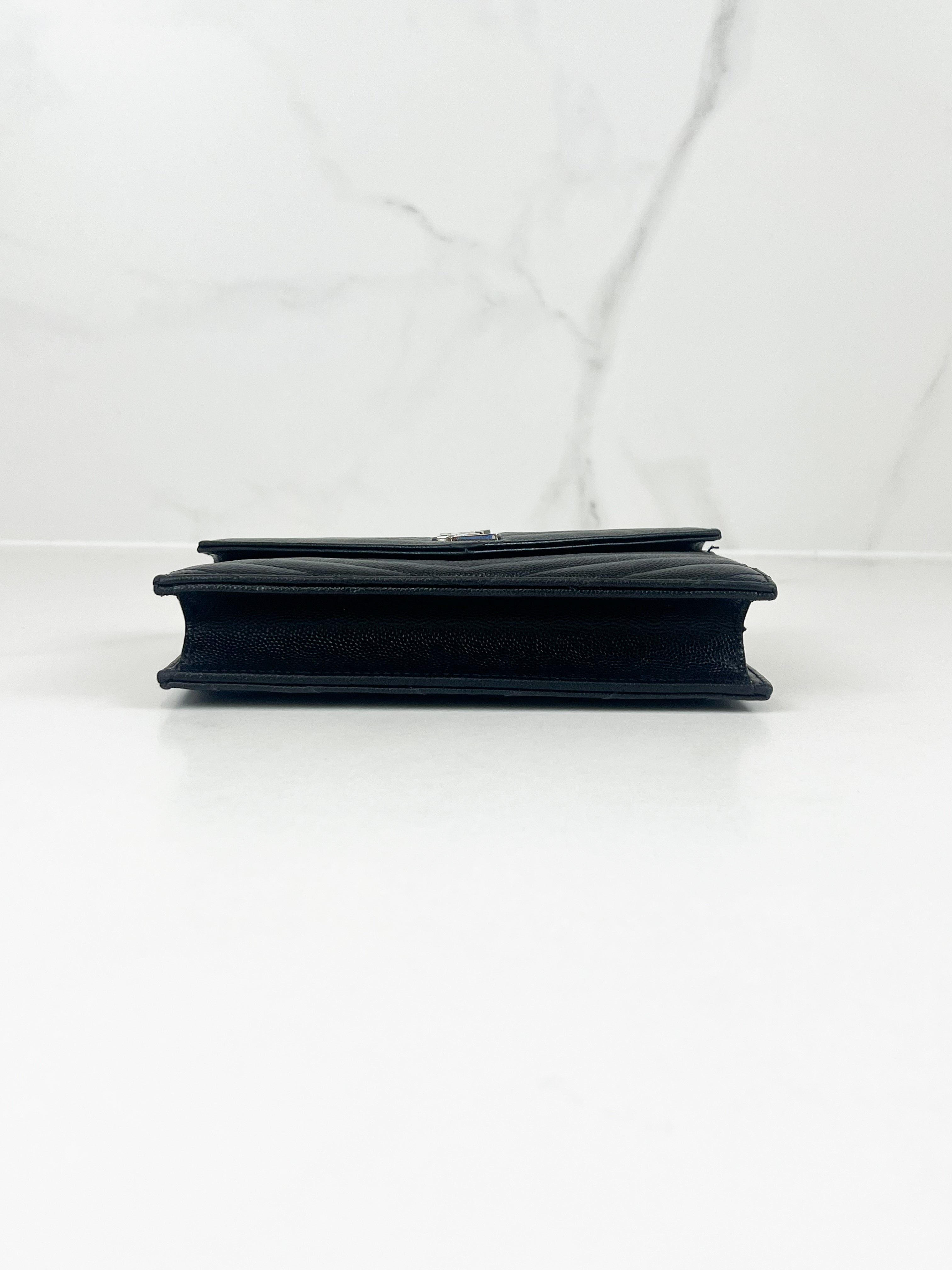 Saint Laurent Black Cassandre Envelope WOC