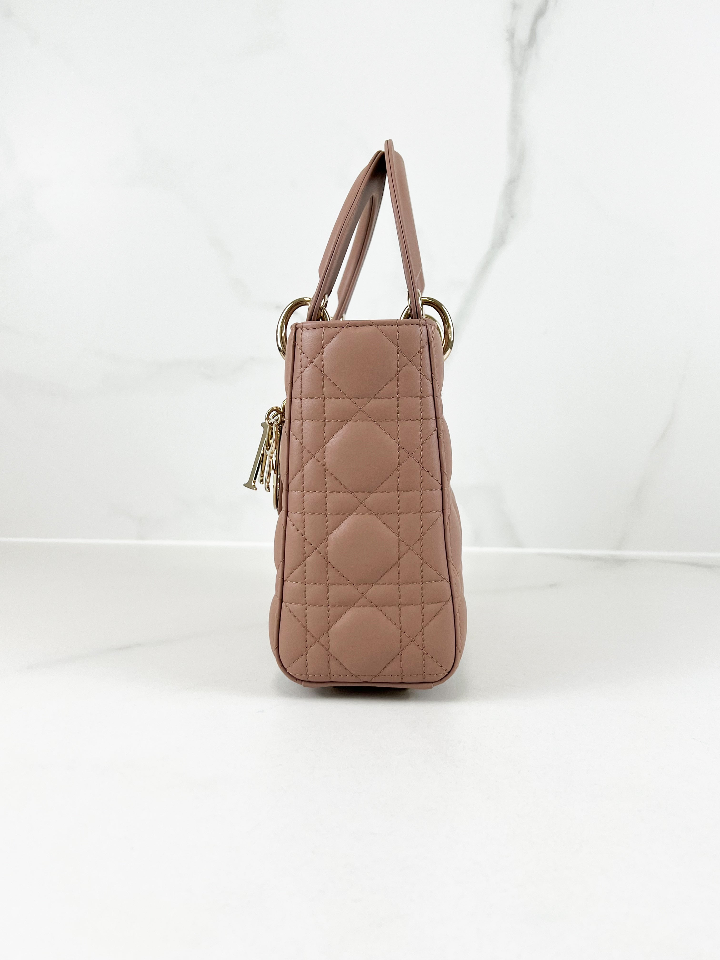 Christian Dior Small Lady Dior In Blush Cannage