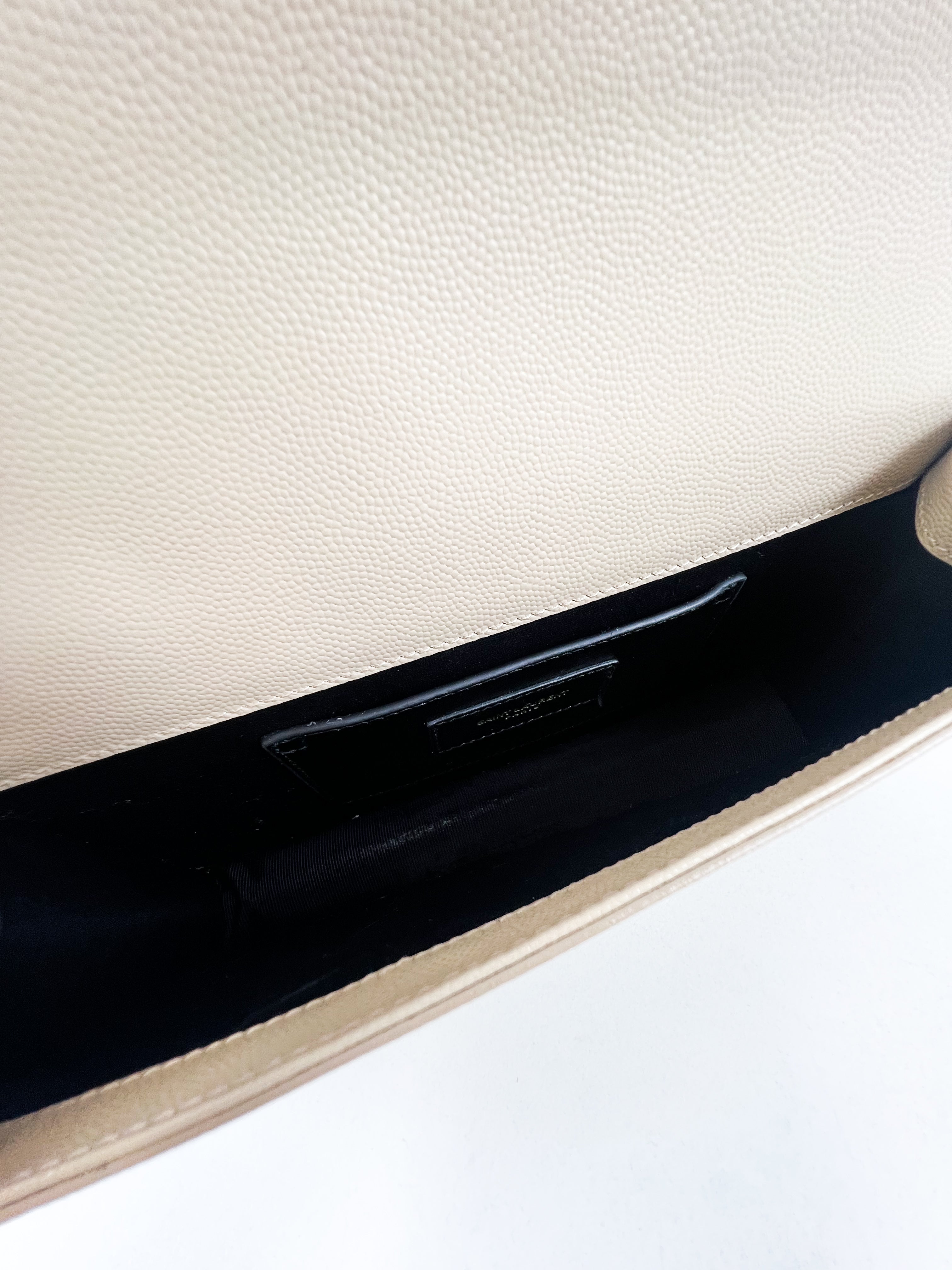 Saint Laurent Cream Clutch GHW