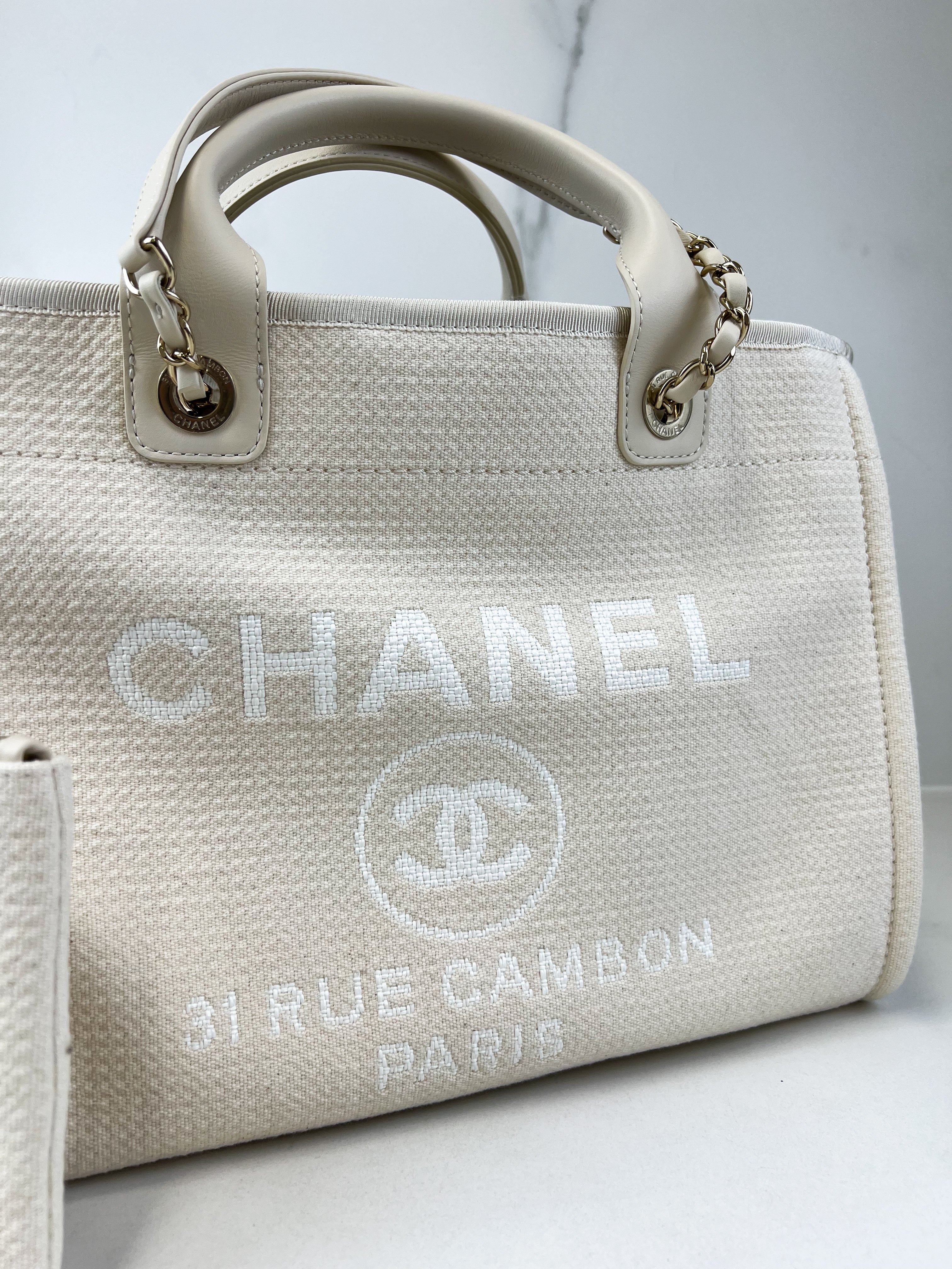 Chanel Canvas Deauville in Light Beige