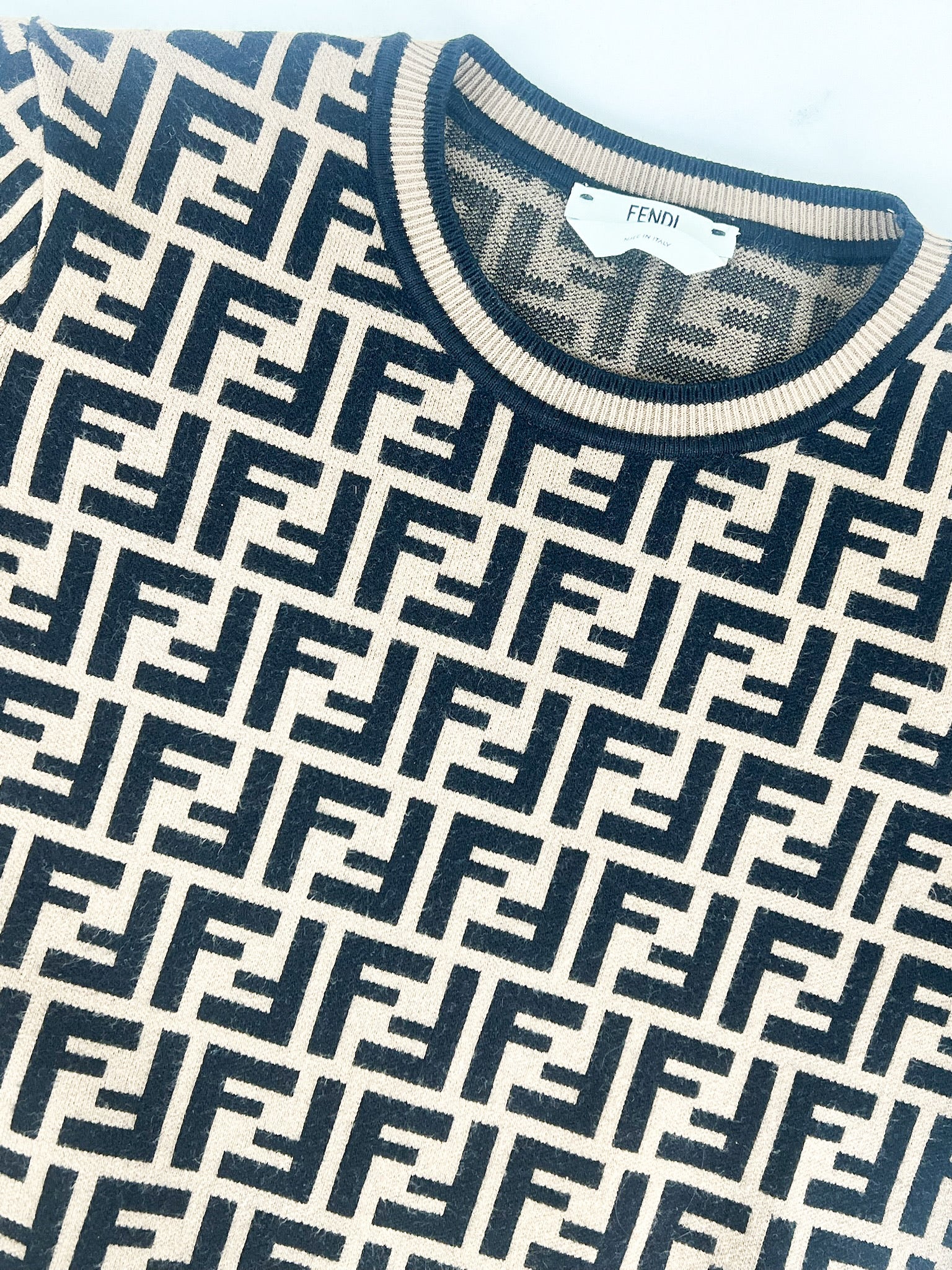 Fendi Pullover Fabric FF Motif Shirt Size 38